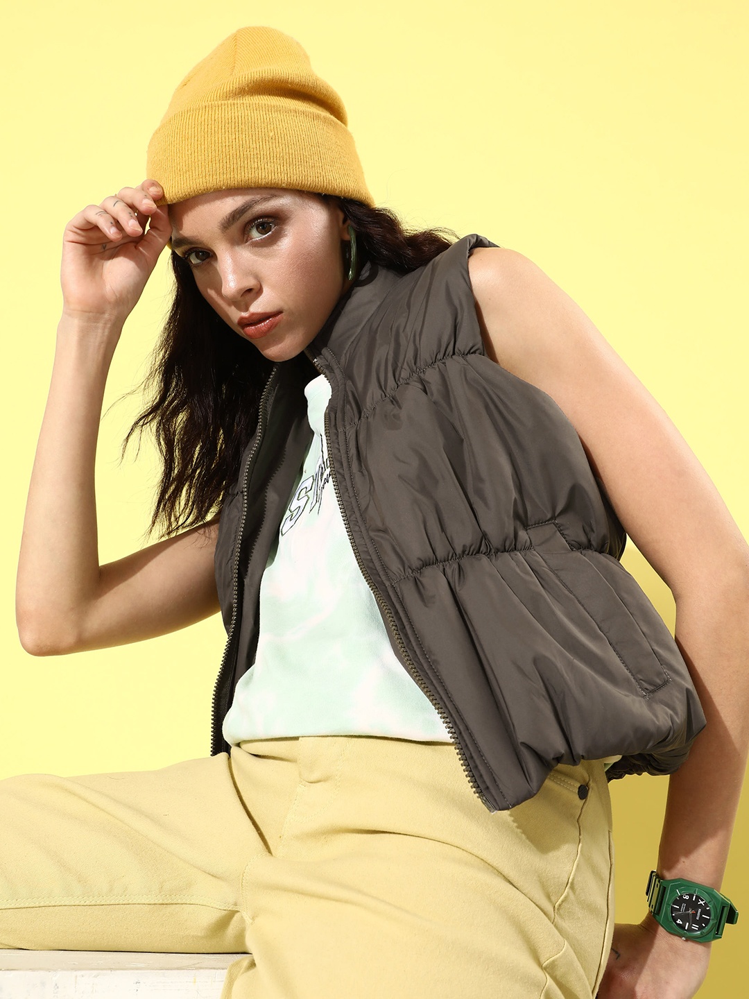 

4WRD by Dressberry Puffer Jacket, Charcoal