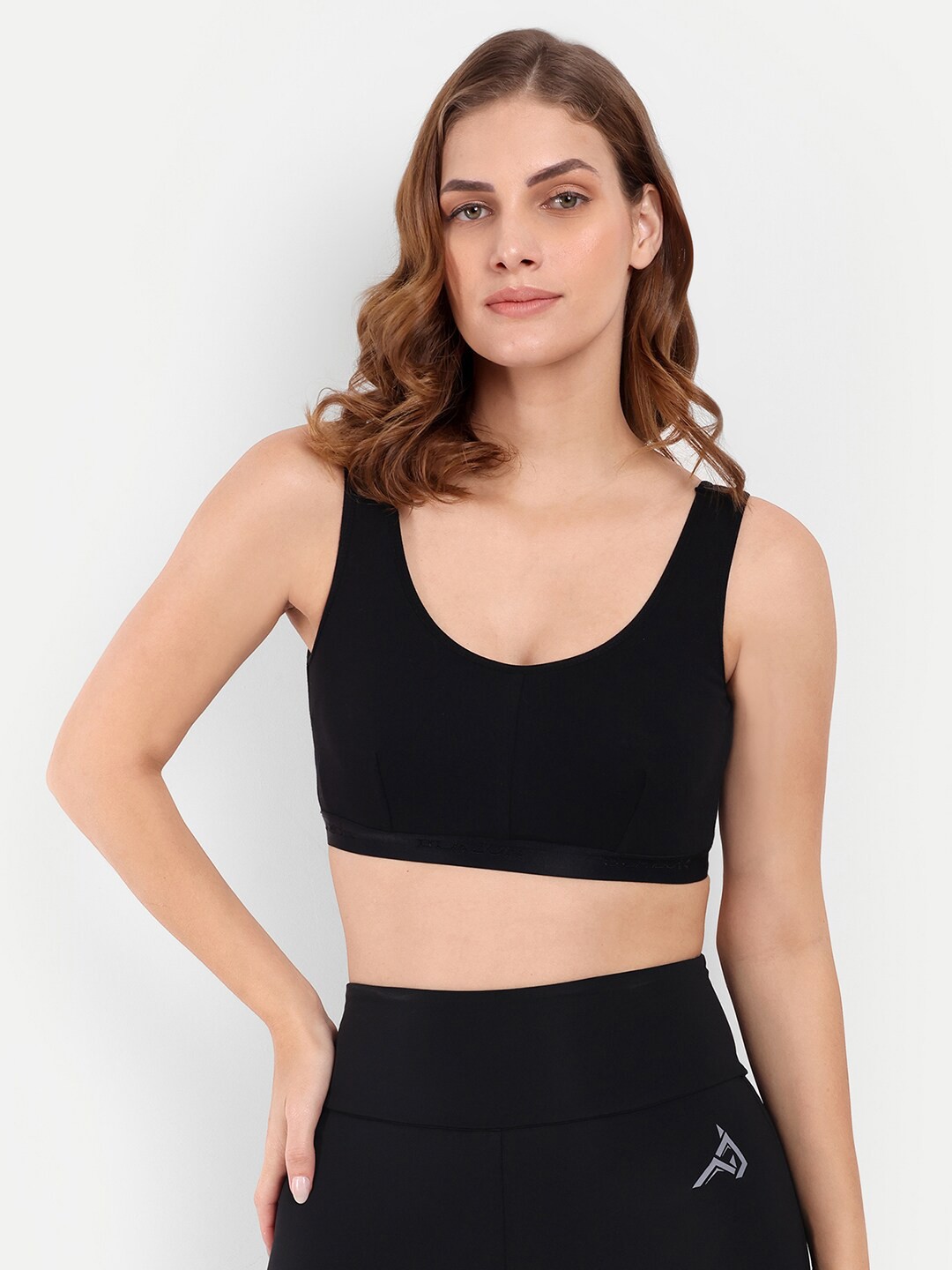

BLAZON Full Coverage All Day Comfort Cotton Workout Bra, Black