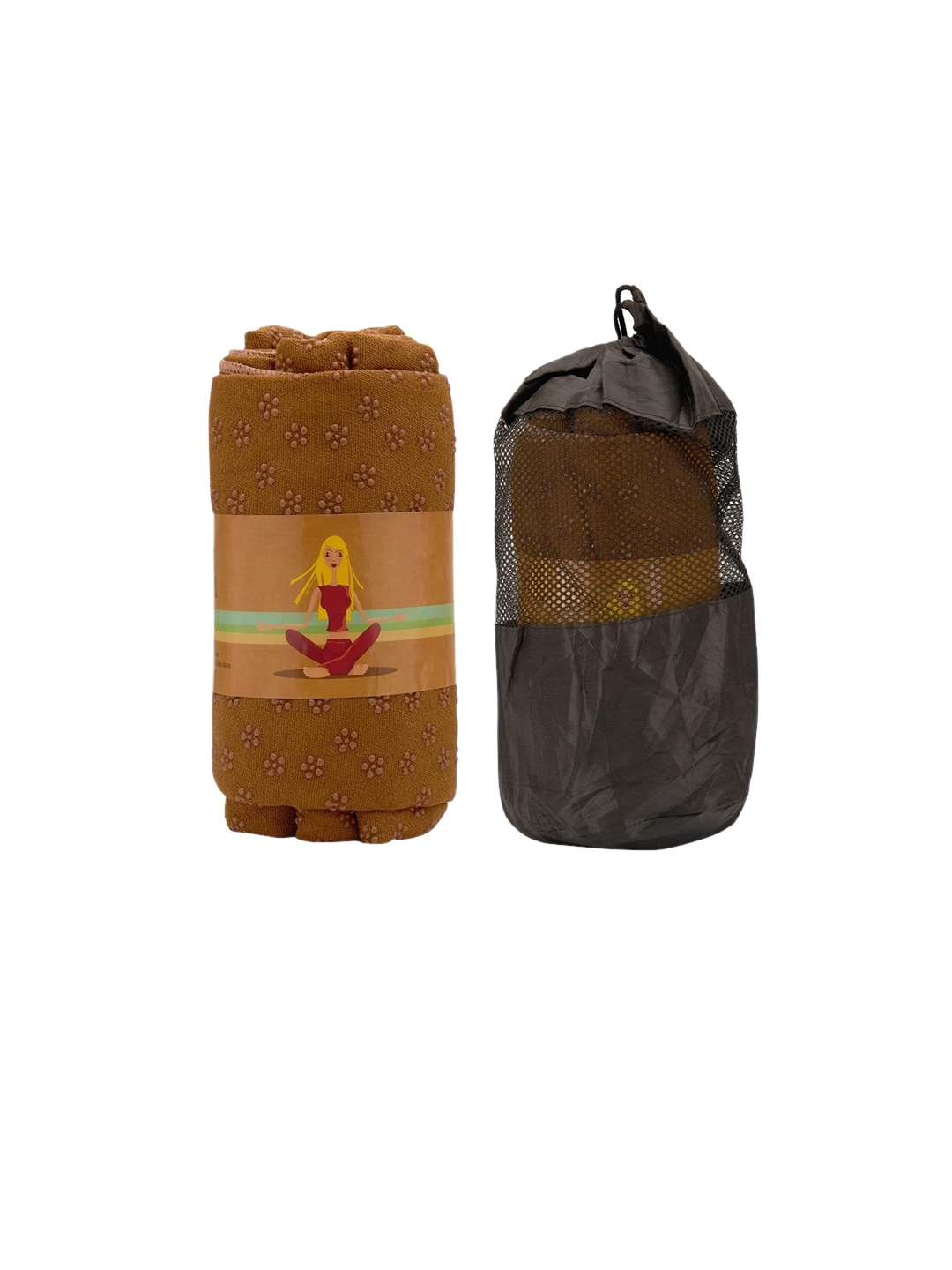 

Black gold 2-Pcs Brown Self Design Premium Microfiber Yoga Mat Towels