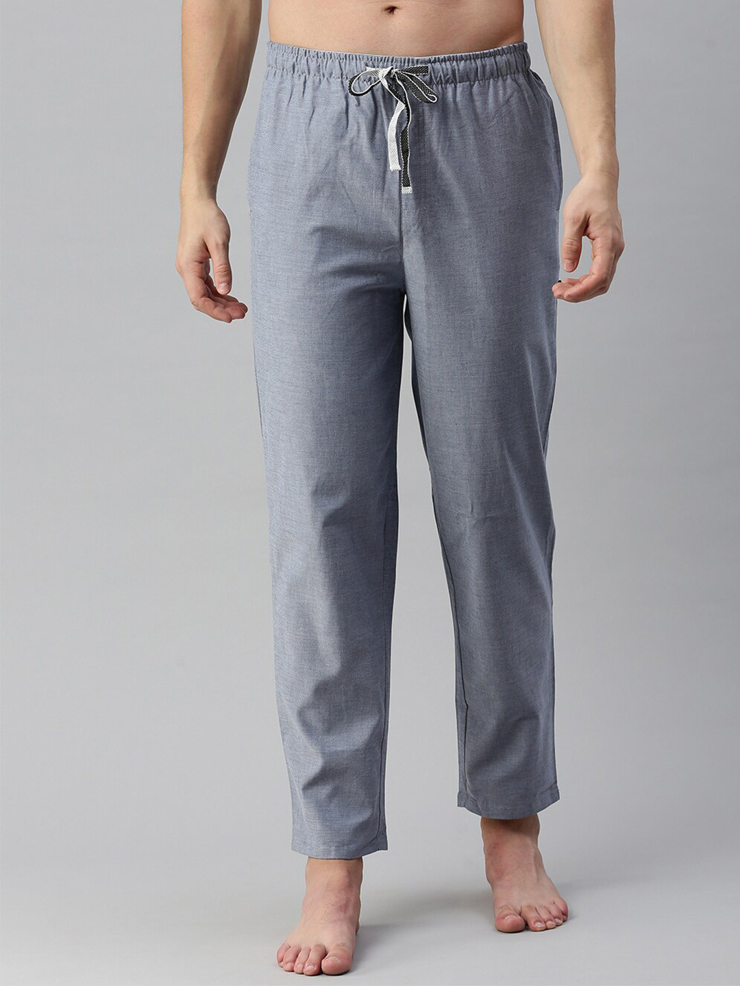 

Bareblow Men Mid-Rise Straight Pyjama Pants, Grey