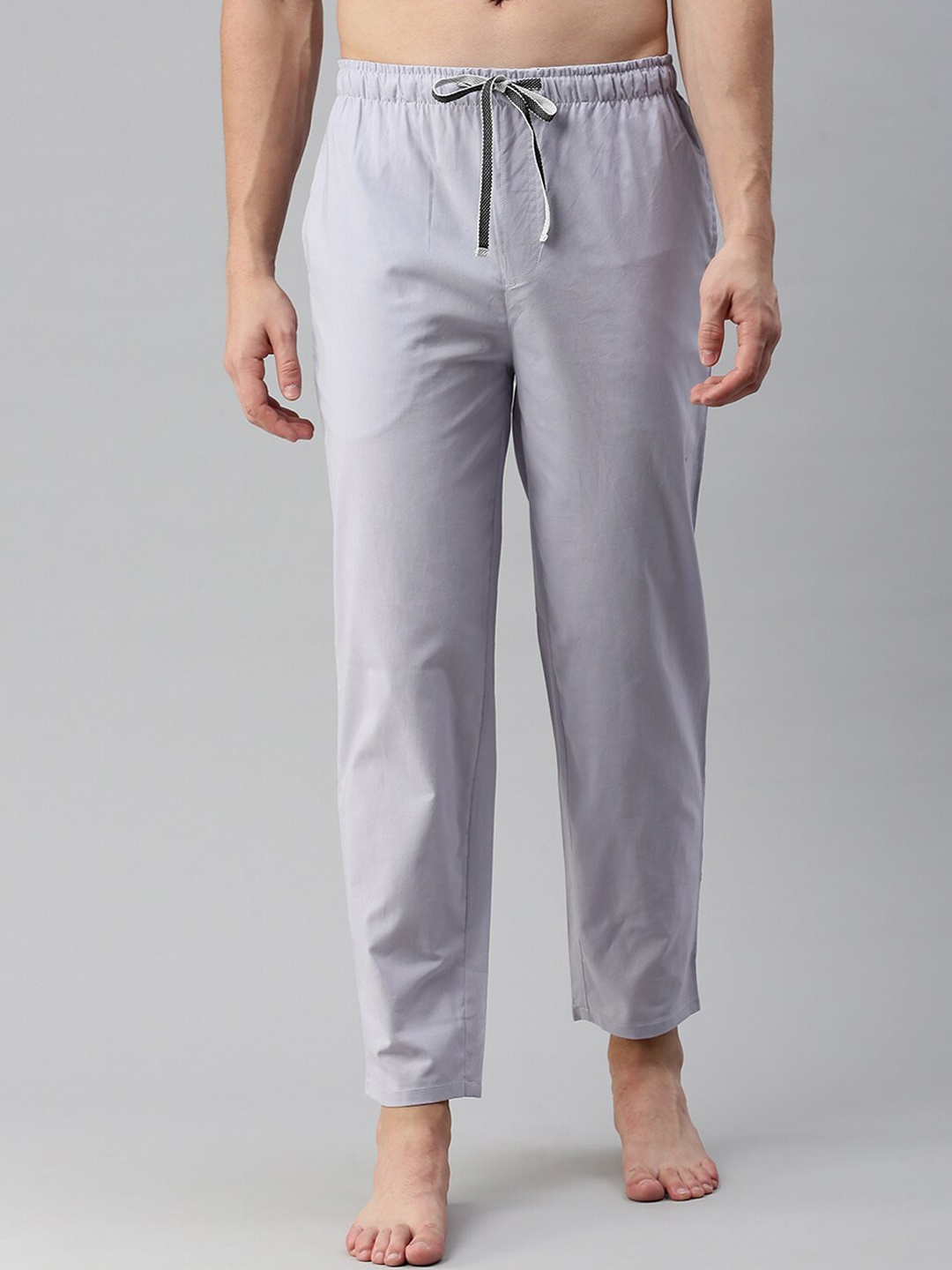 

Bareblow Men Mid-Rise Cotton Lounge Pants, White