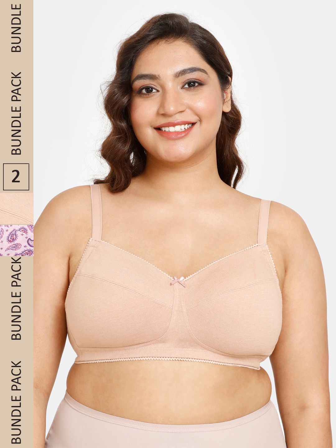 

Rosaline by Zivame Pack Of 2 Non Padded Seamless Cups Full Coverage Bra, Purple