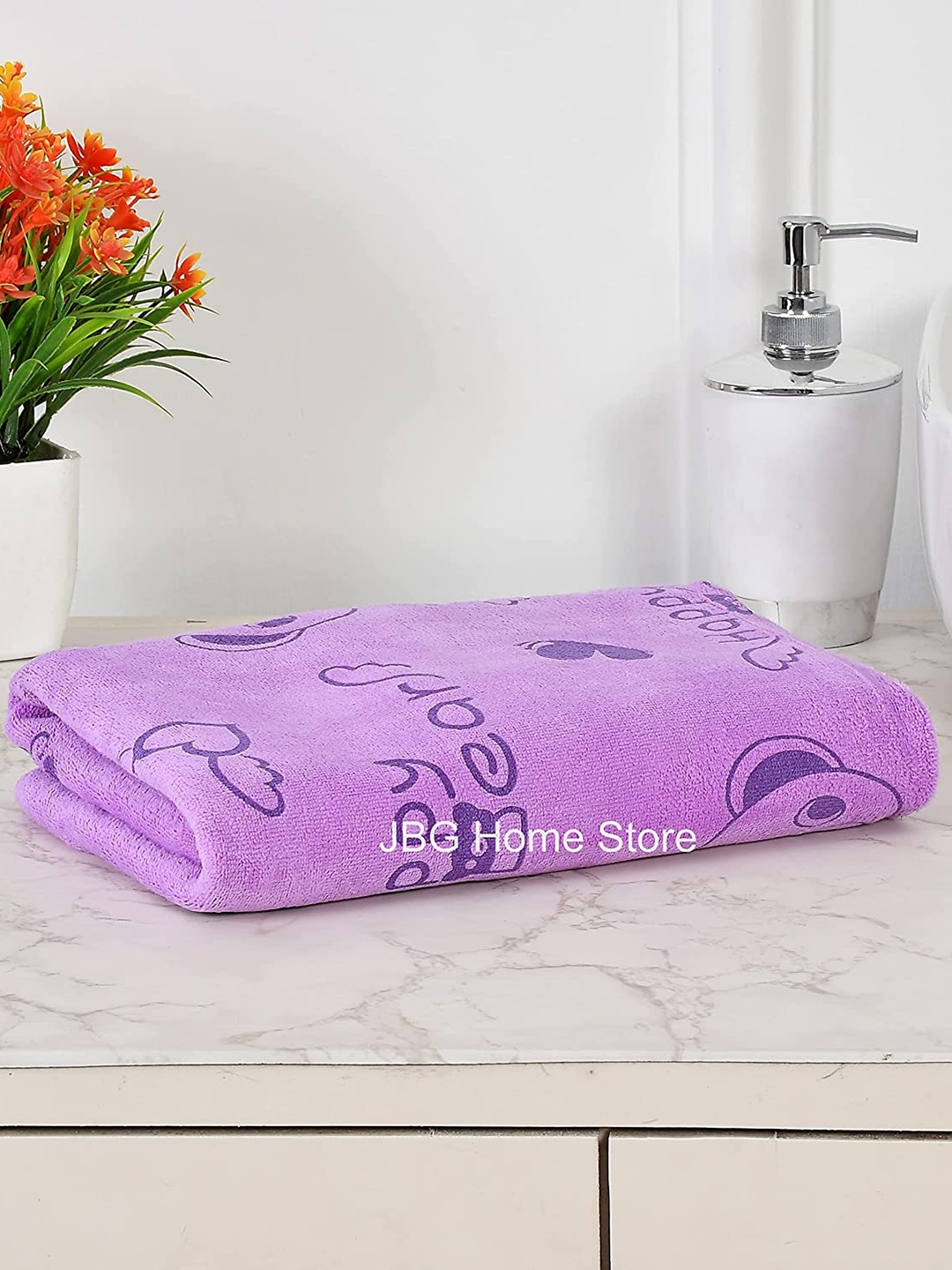 

JARS Collections Kids Purple Printed Premium Microfiber Super Soft Bath Towel