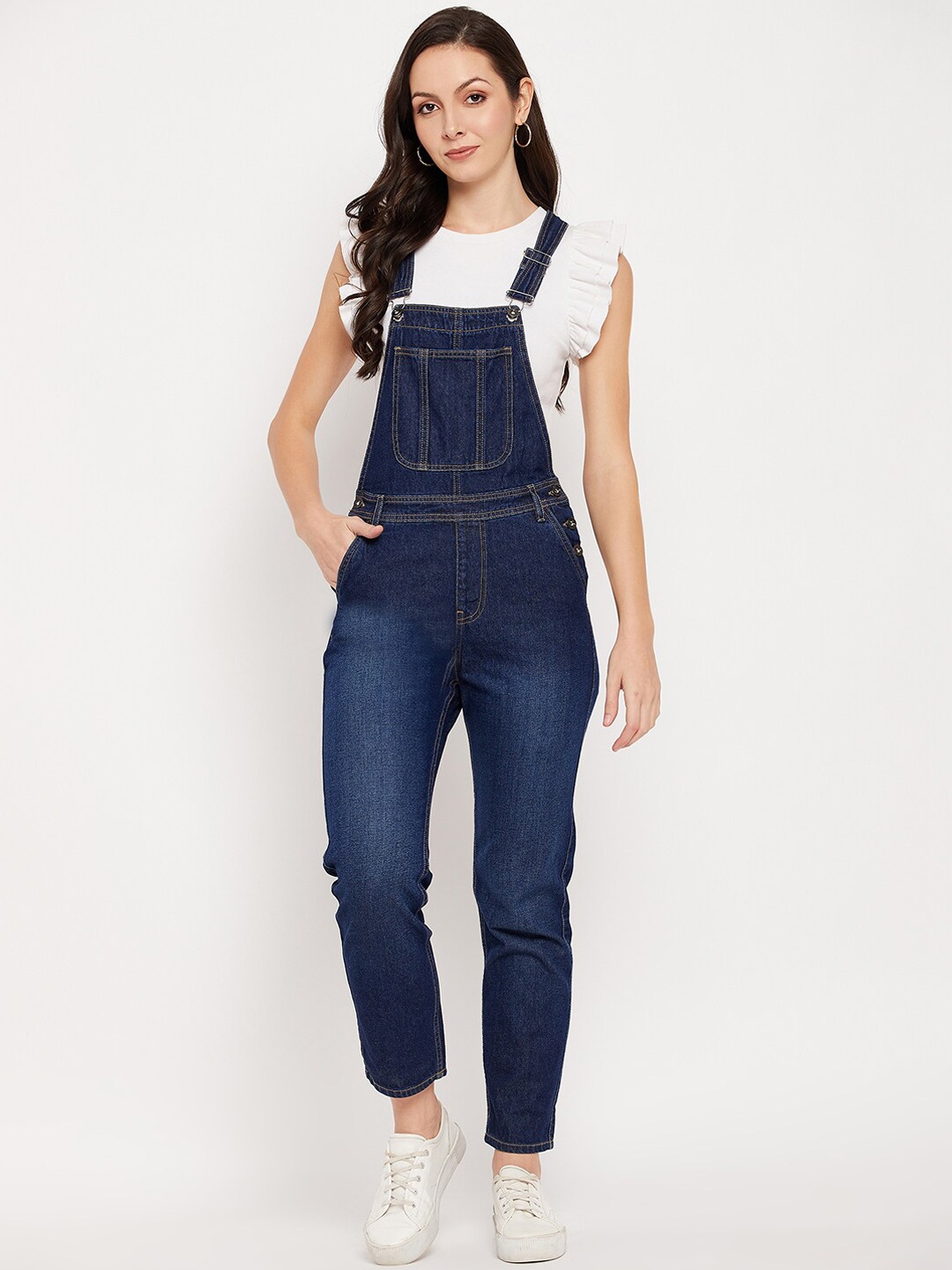 

CAMLA Adjustable Shoulder Straps Cotton Dungarees, Navy blue