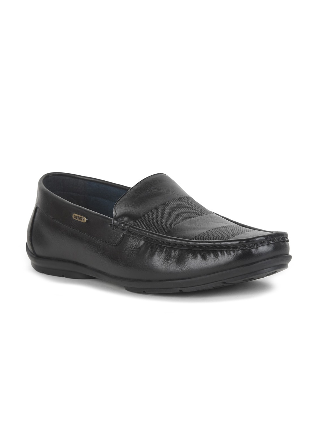 

Liberty Men Textured Embellished Memory Foam Penny Loafers, Black