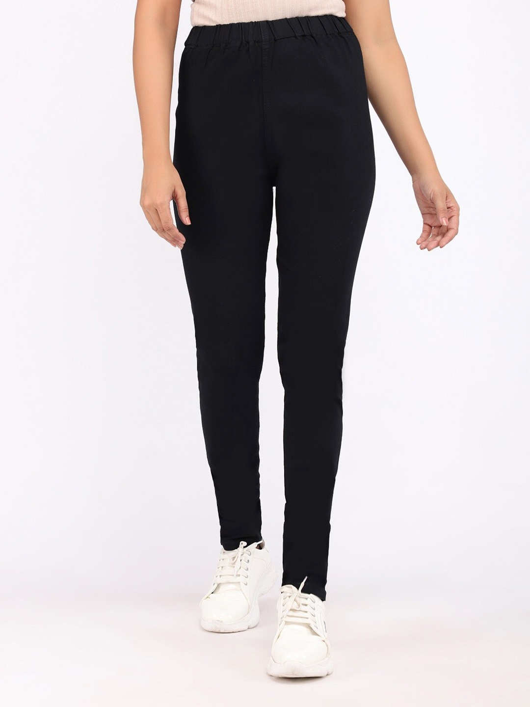 

AngelFab Women Black Mid-Rise Regular-Fit Denim Cotton Jeggings