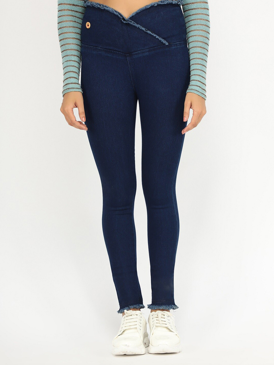 

AngelFab Women Blue Mid-Rise Regular-Fit Denim Cotton Jeggings