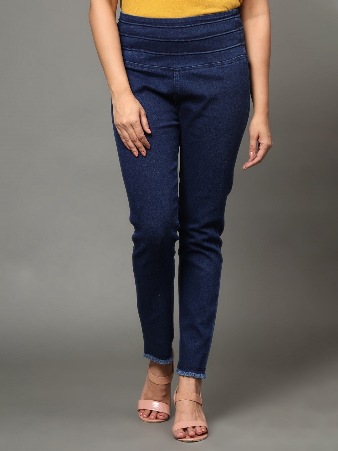 

AngelFab Women Blue Mid-Rise Regular-Fit Denim Cotton Jeggings