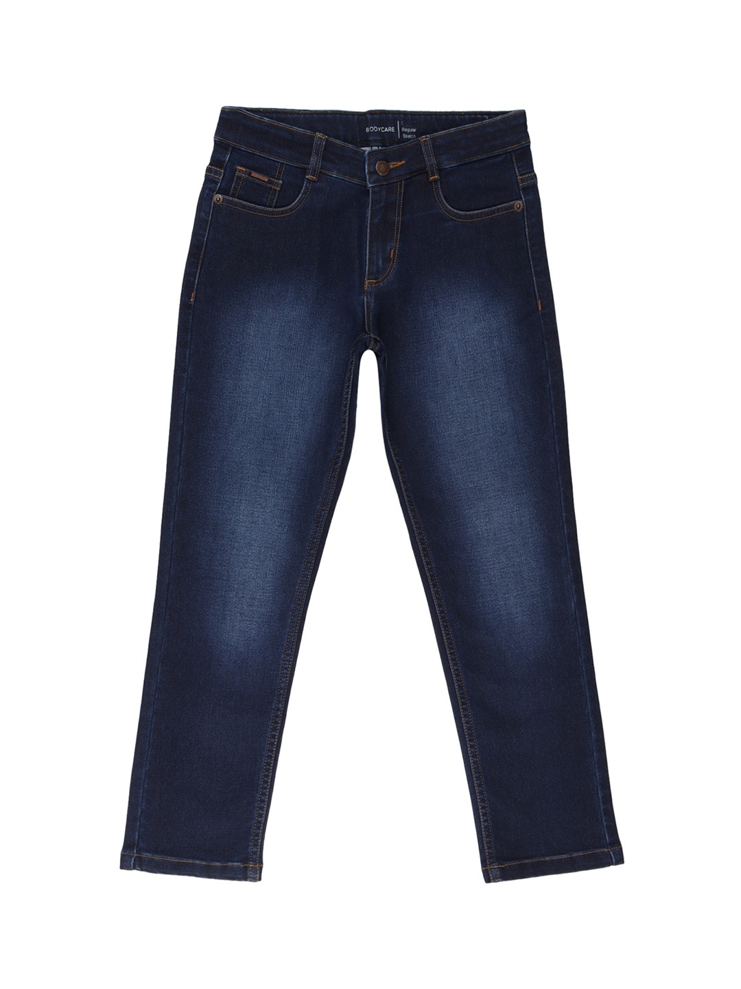 

Bodycare Boys Mid-Rise Light Fade Cotton Clean Look Jeans, Navy blue