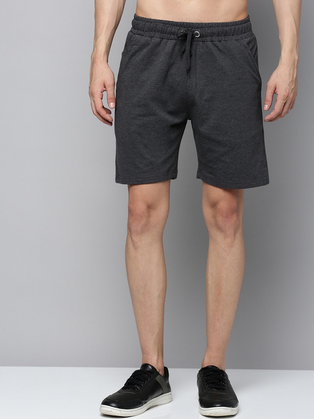

Urban Dog Men Mid-Rise Cotton Sports Shorts, Charcoal