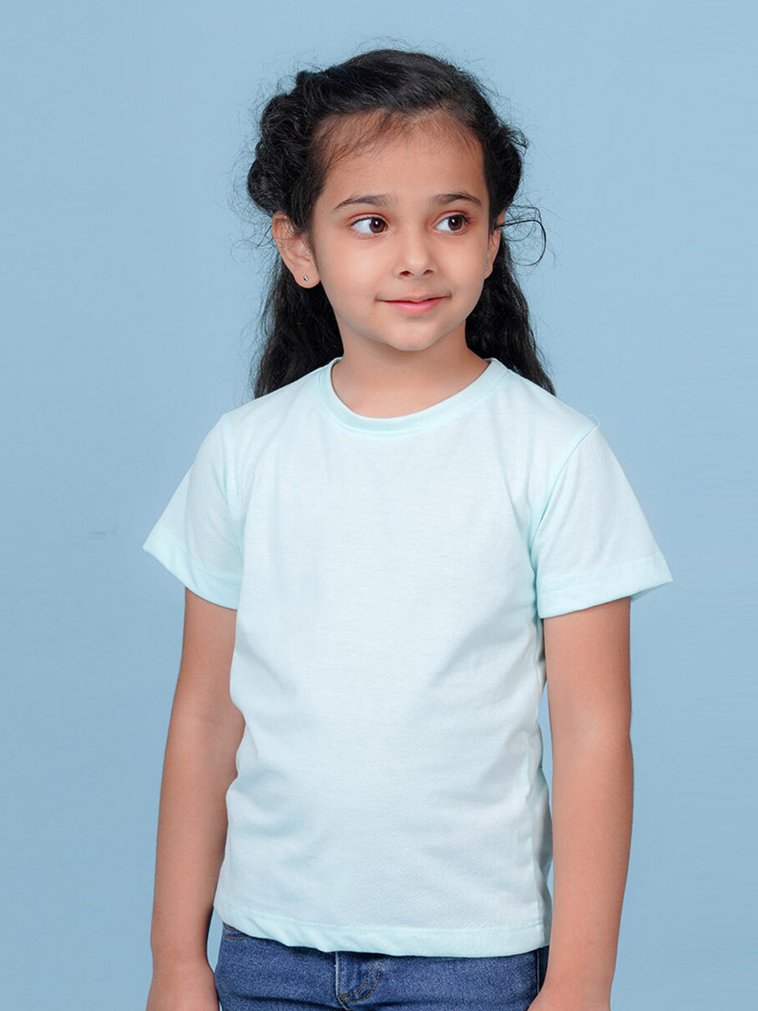 

NUSYL Girls Round Neck Short Sleeves T-shirt, Blue