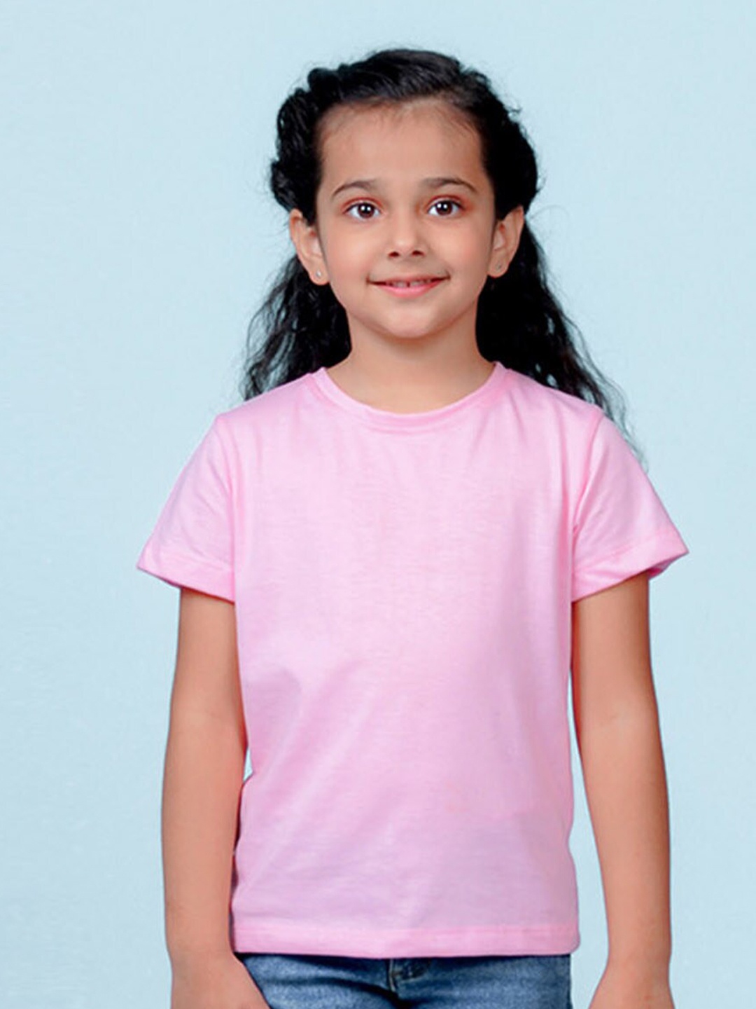 

NUSYL Girls Round Neck Short Sleeves T-shirt, Pink