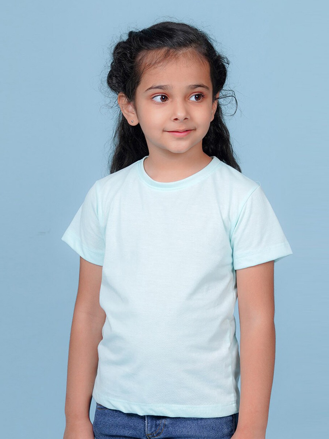 

NUSYL Girls Round Neck Short Sleeves T-shirt, Blue