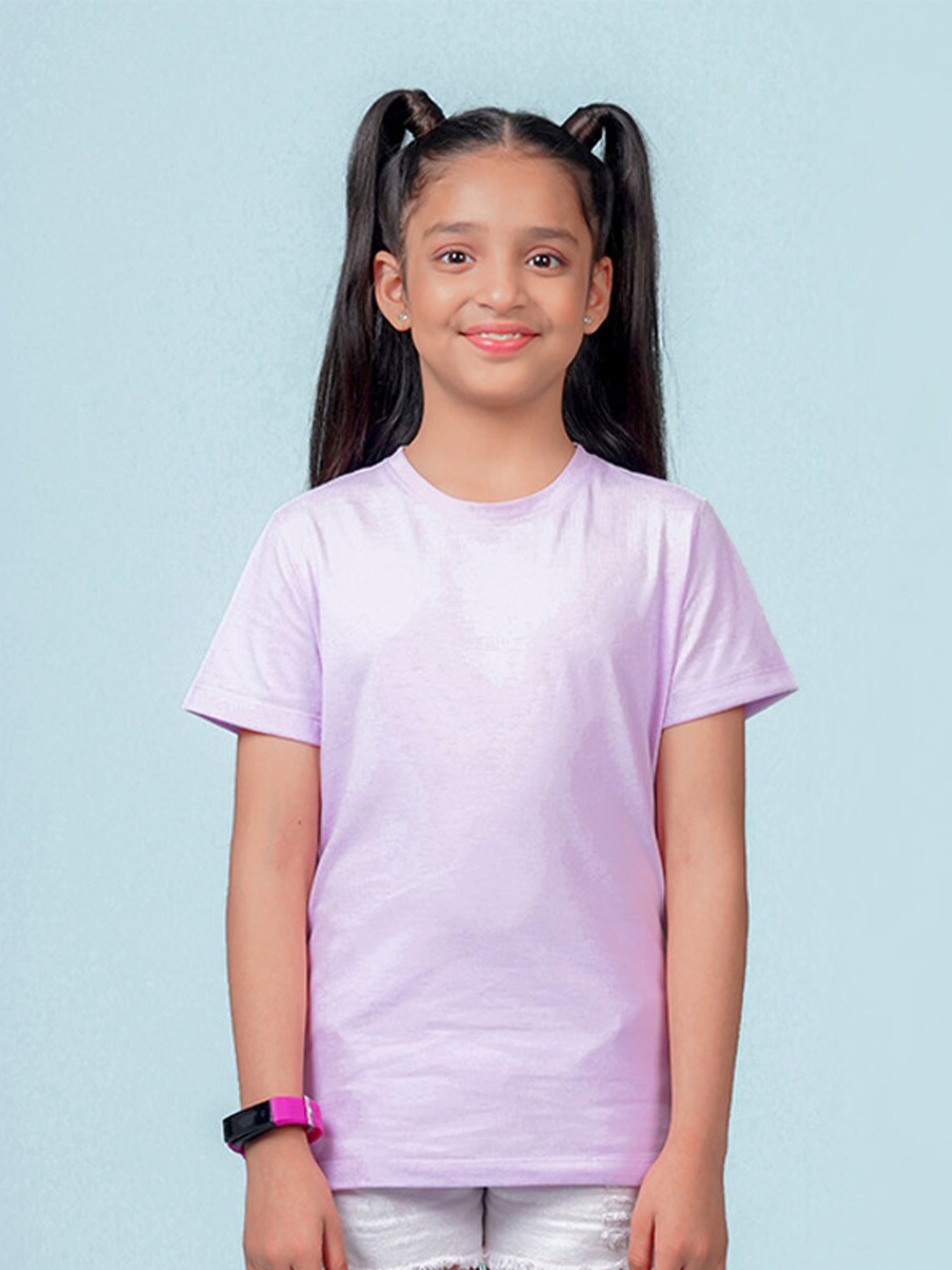 

NUSYL Girls Round Neck Short Sleeves T-shirt, Purple
