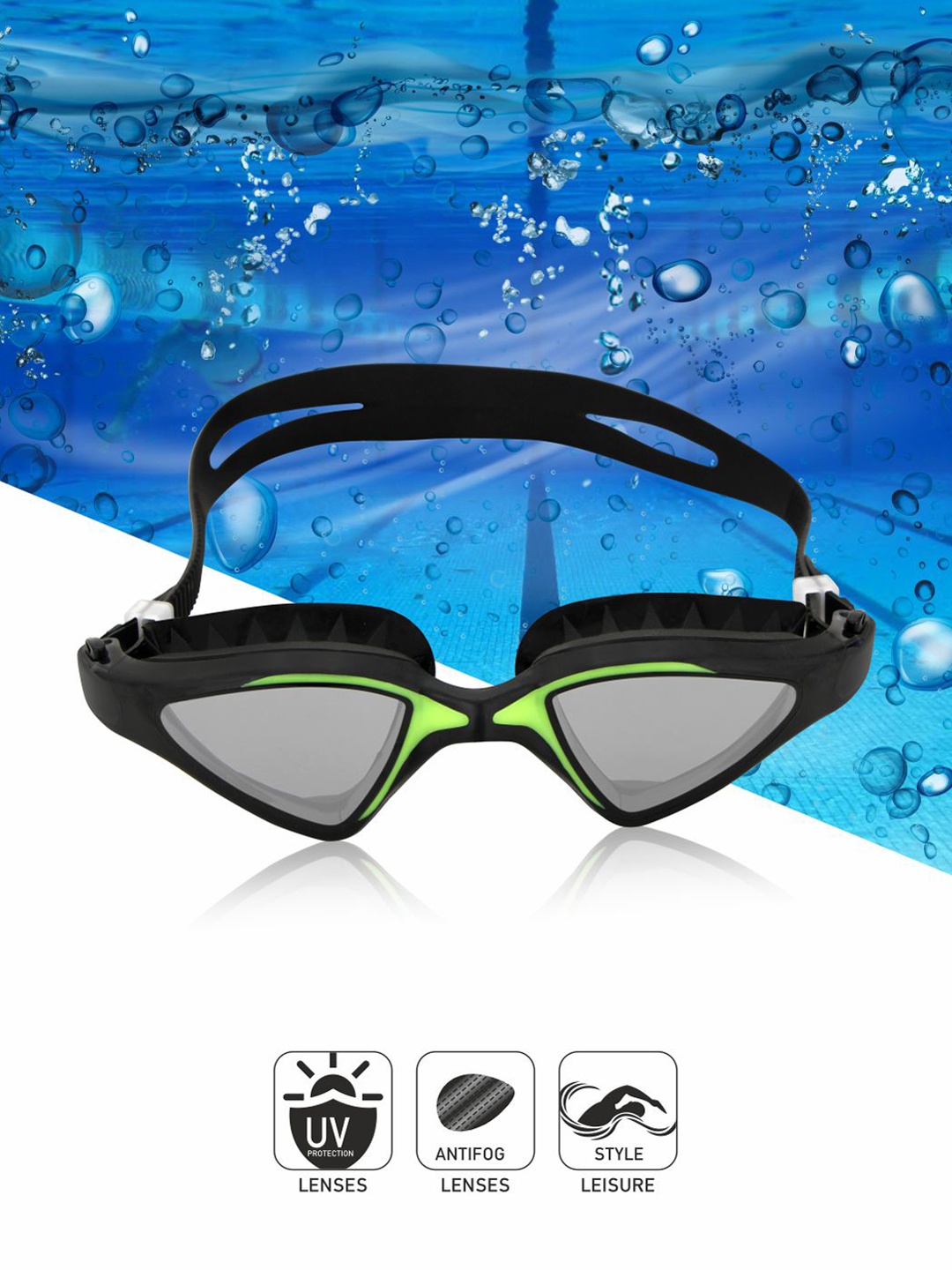 

NIVIA Anti-Fog Swimwear Goggles, Green