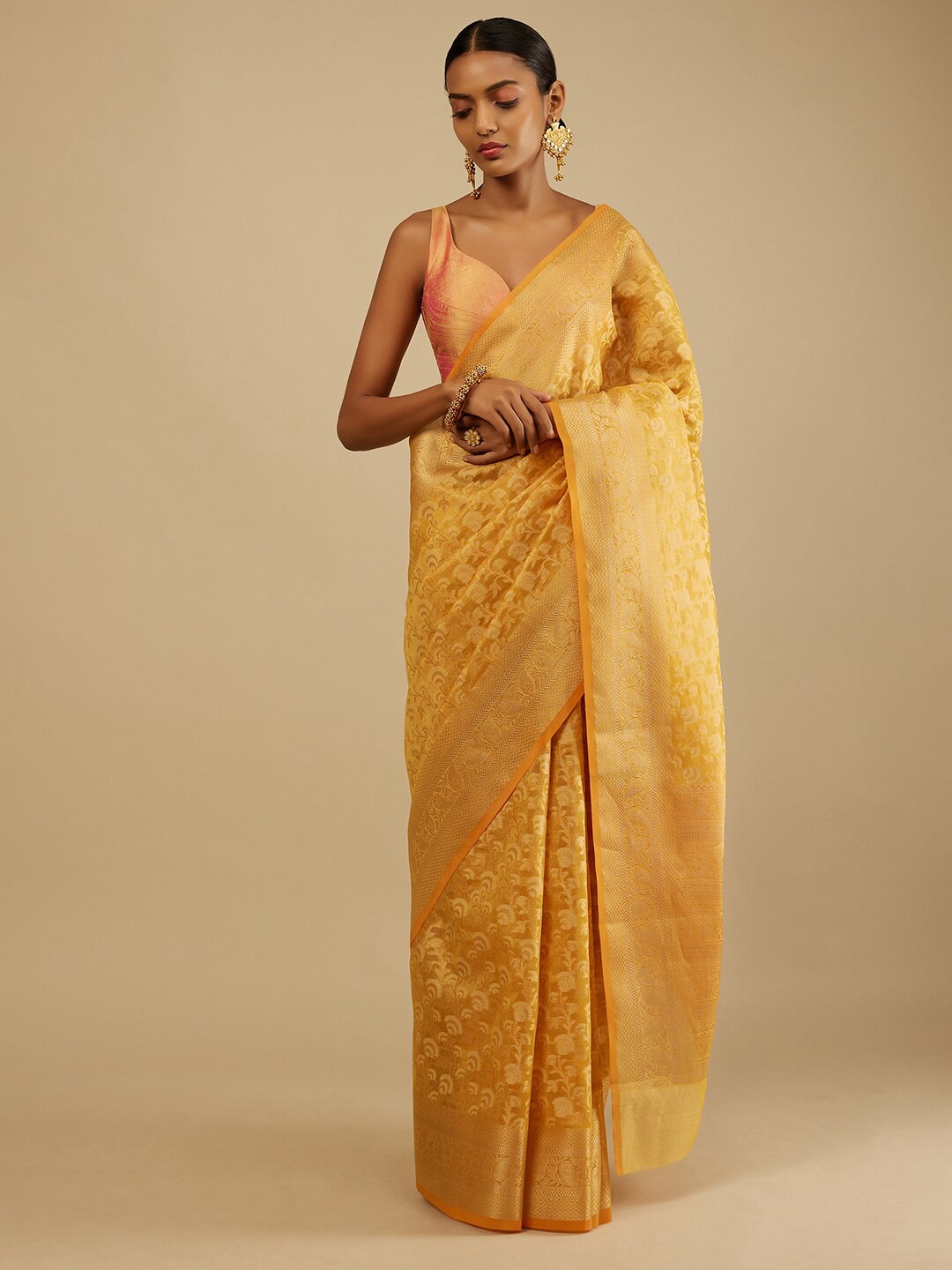 

KALKI Fashion Woven Design Zari Saree, Yellow