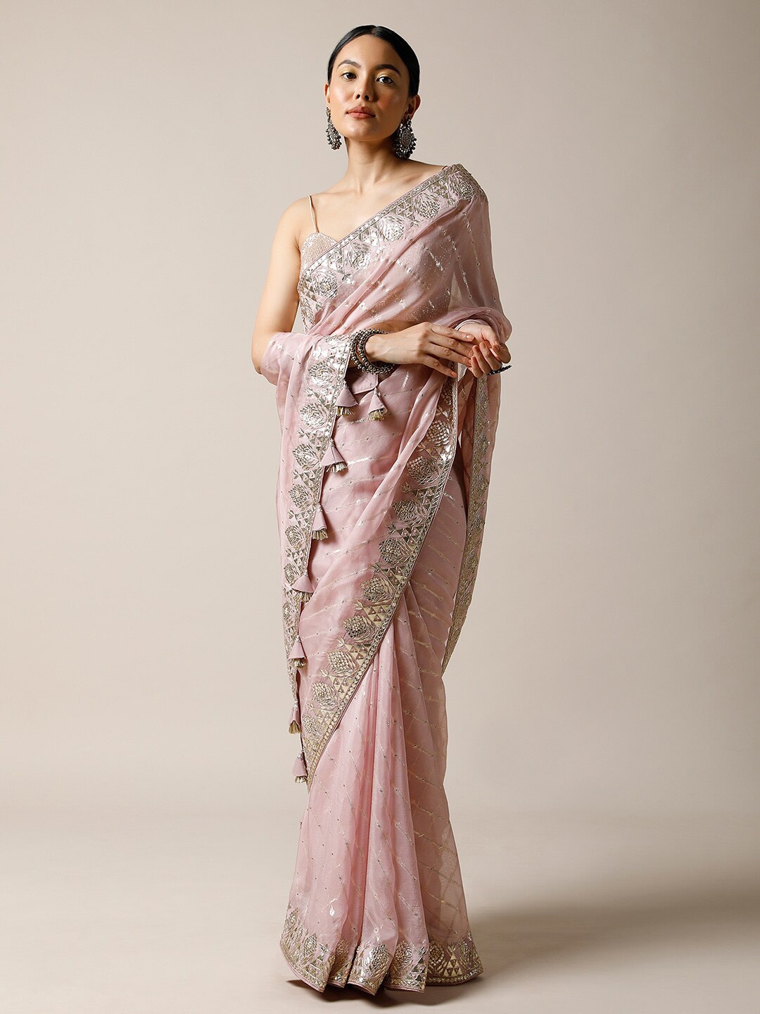 

KALKI Fashion Woven Design Embroidered Saree, Purple