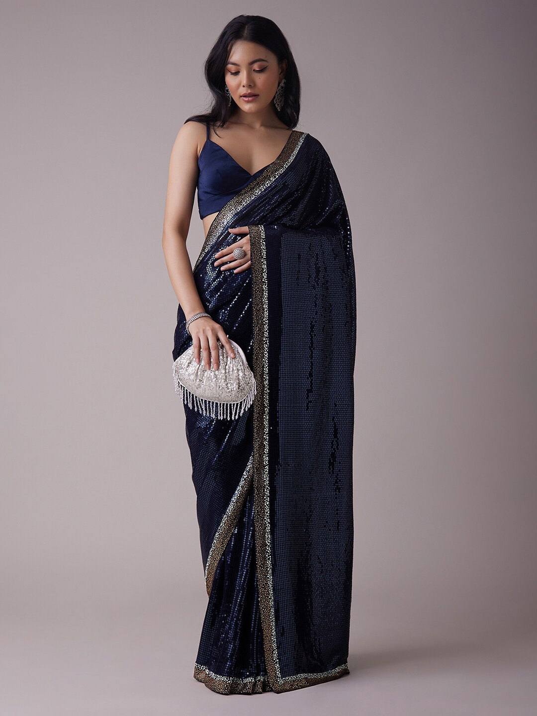 

KALKI Fashion Sequin Embellished Saree, Blue