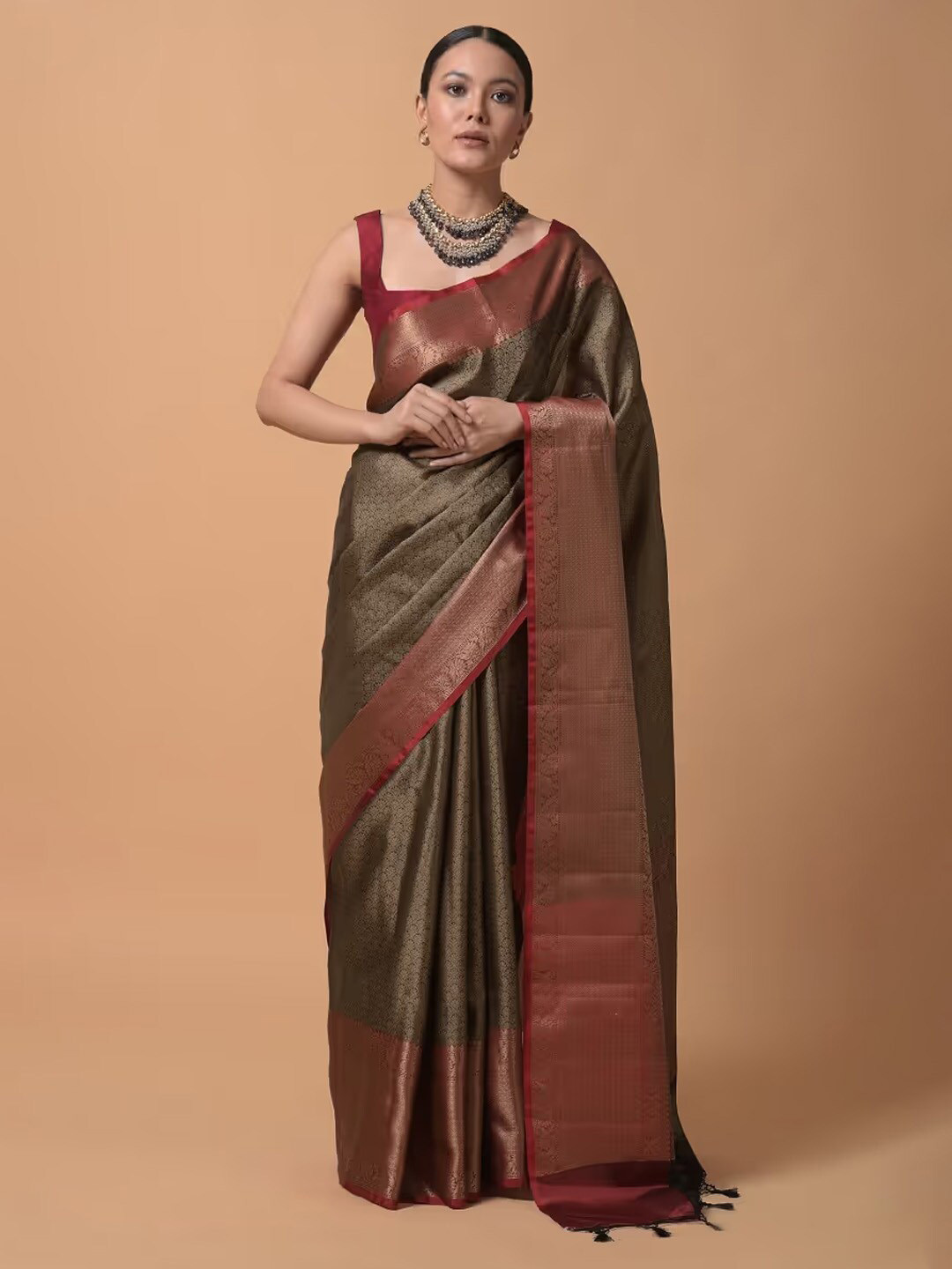 

KALKI Fashion Woven Design Zari Saree, Black