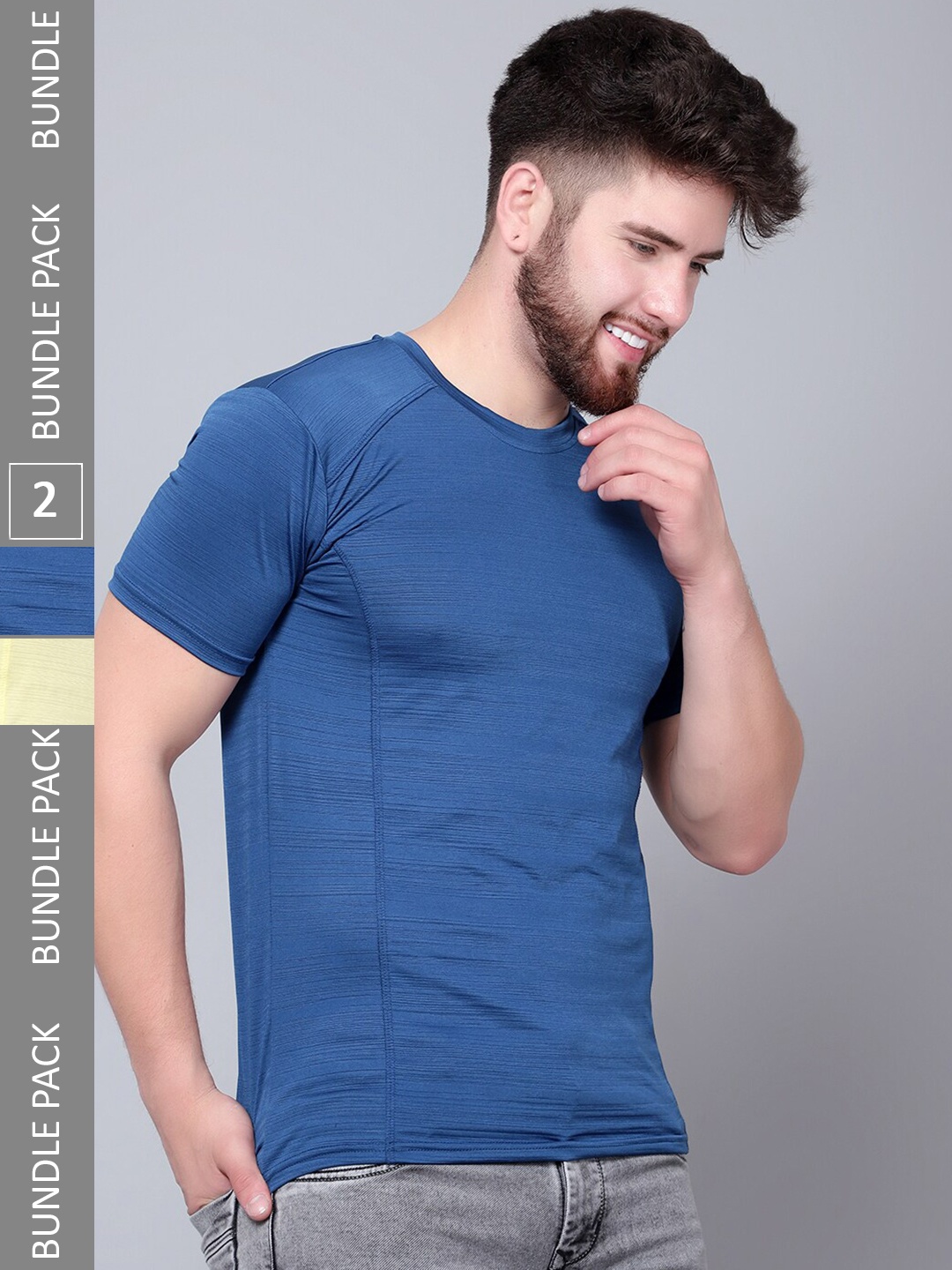 

DIAZ Pack Of 2 Round Neck T-Shirt, Blue
