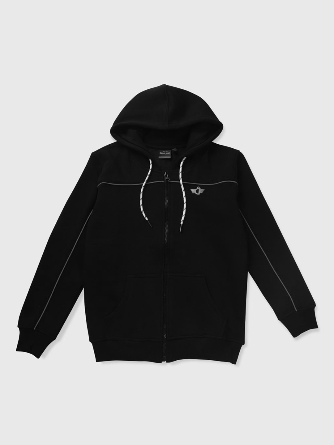 

Gini and Jony Boys Hooded Fleece Front Open Sweatshirt, Black