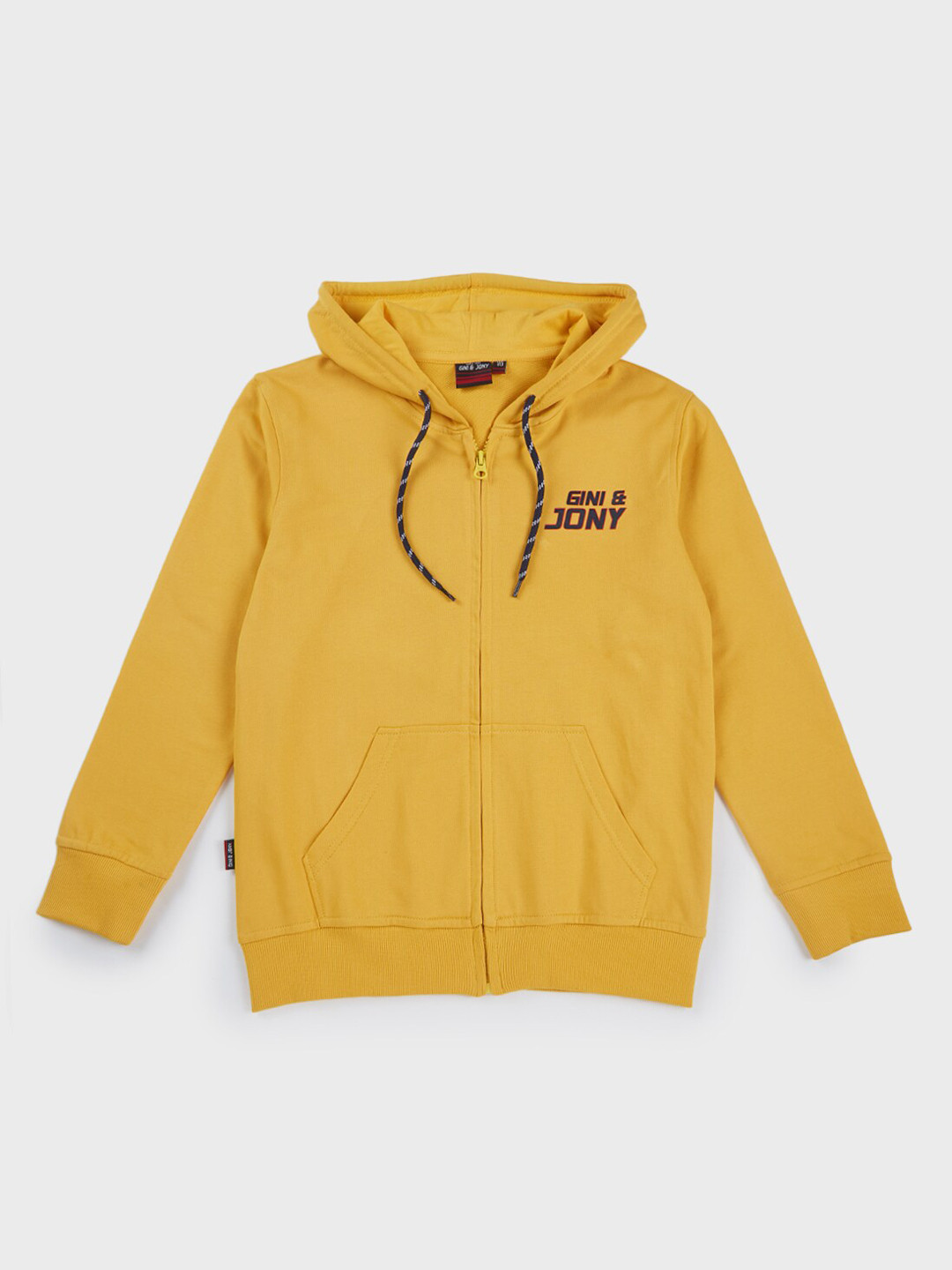 

Gini and Jony Boys Printed Hooded Fleece Front Open Sweatshirt, Yellow