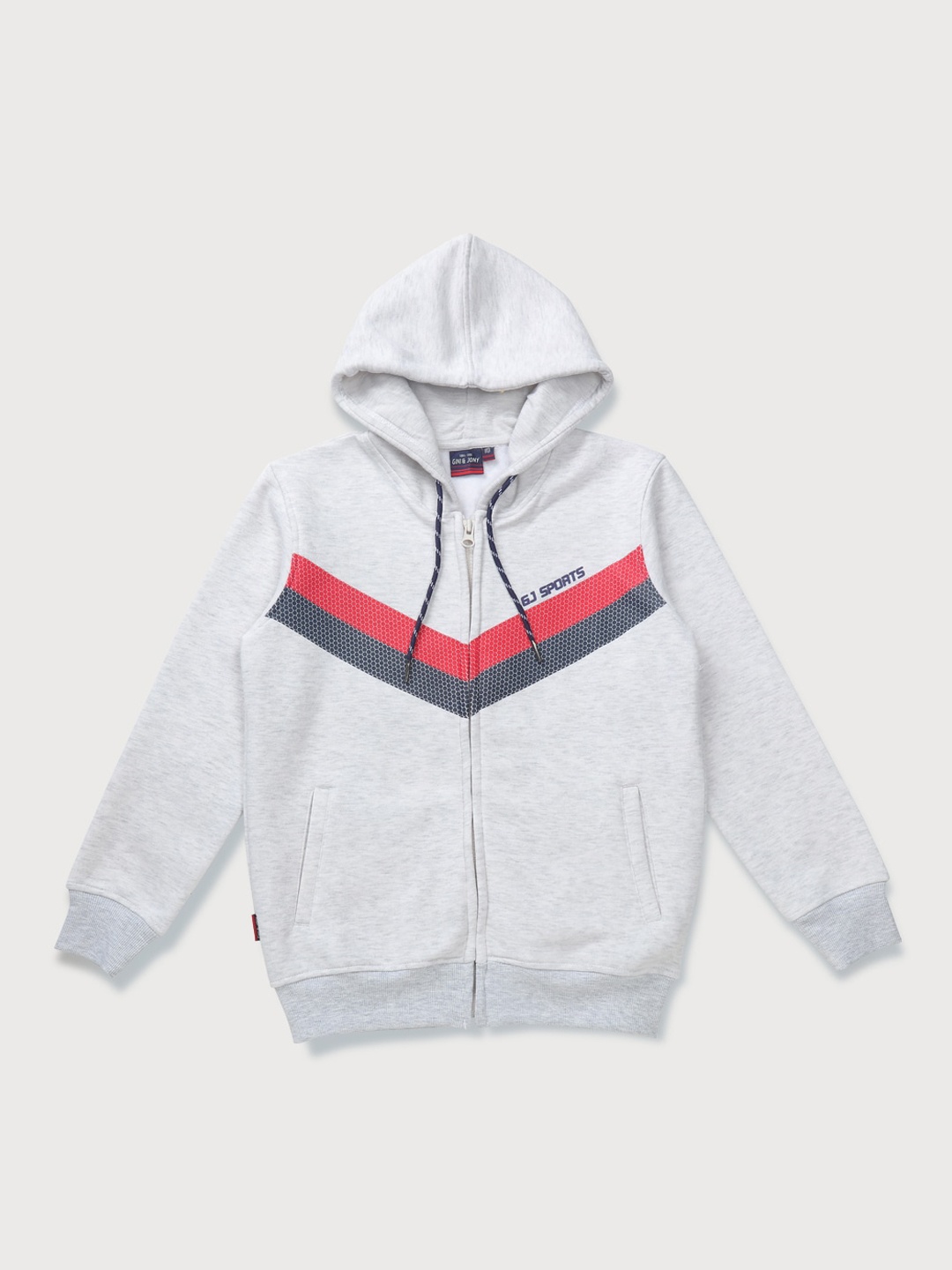 

Gini and Jony Boys Striped Fleece Hooded Sweatshirt, White
