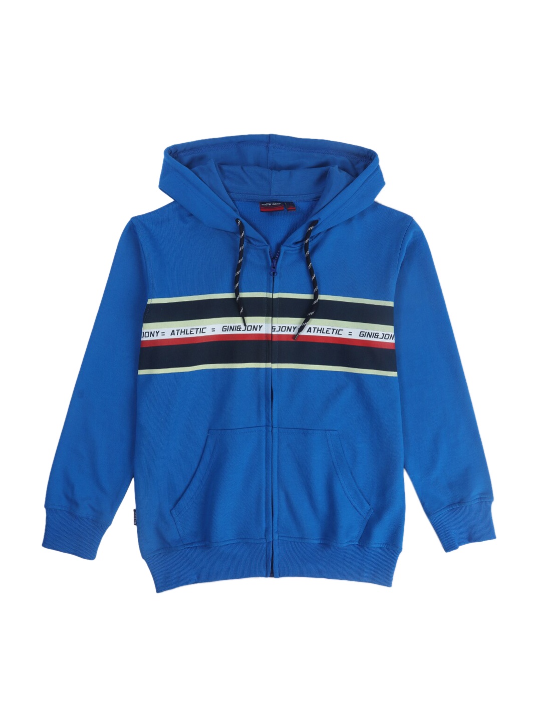 

Gini and Jony Boys Printed Fleece Hooded Sweatshirt, Blue