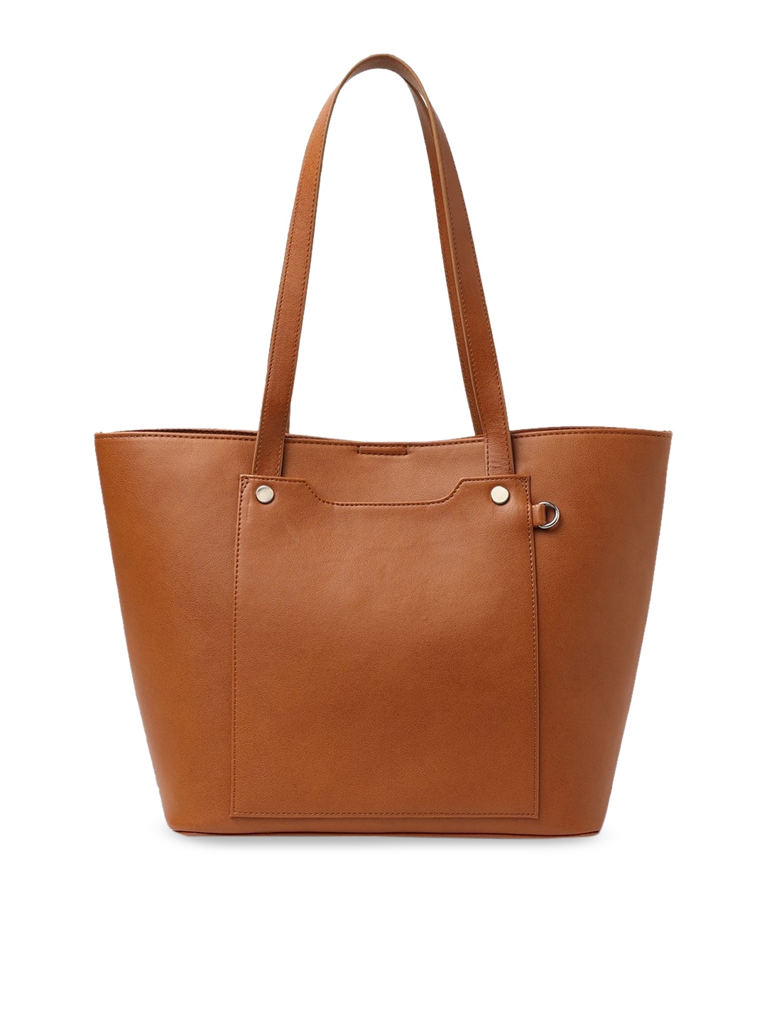 

THE MESSY CORNER Women PU Oversized Structured Tote Bag, Tan