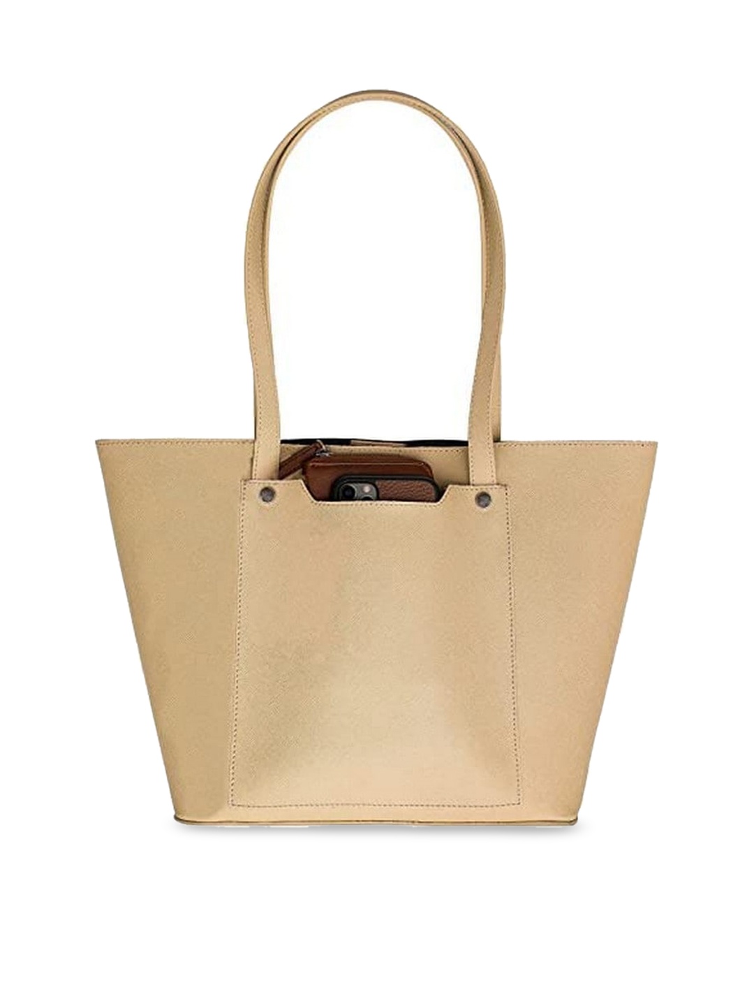 

THE MESSY CORNER PU Structured Tote Bag, Beige