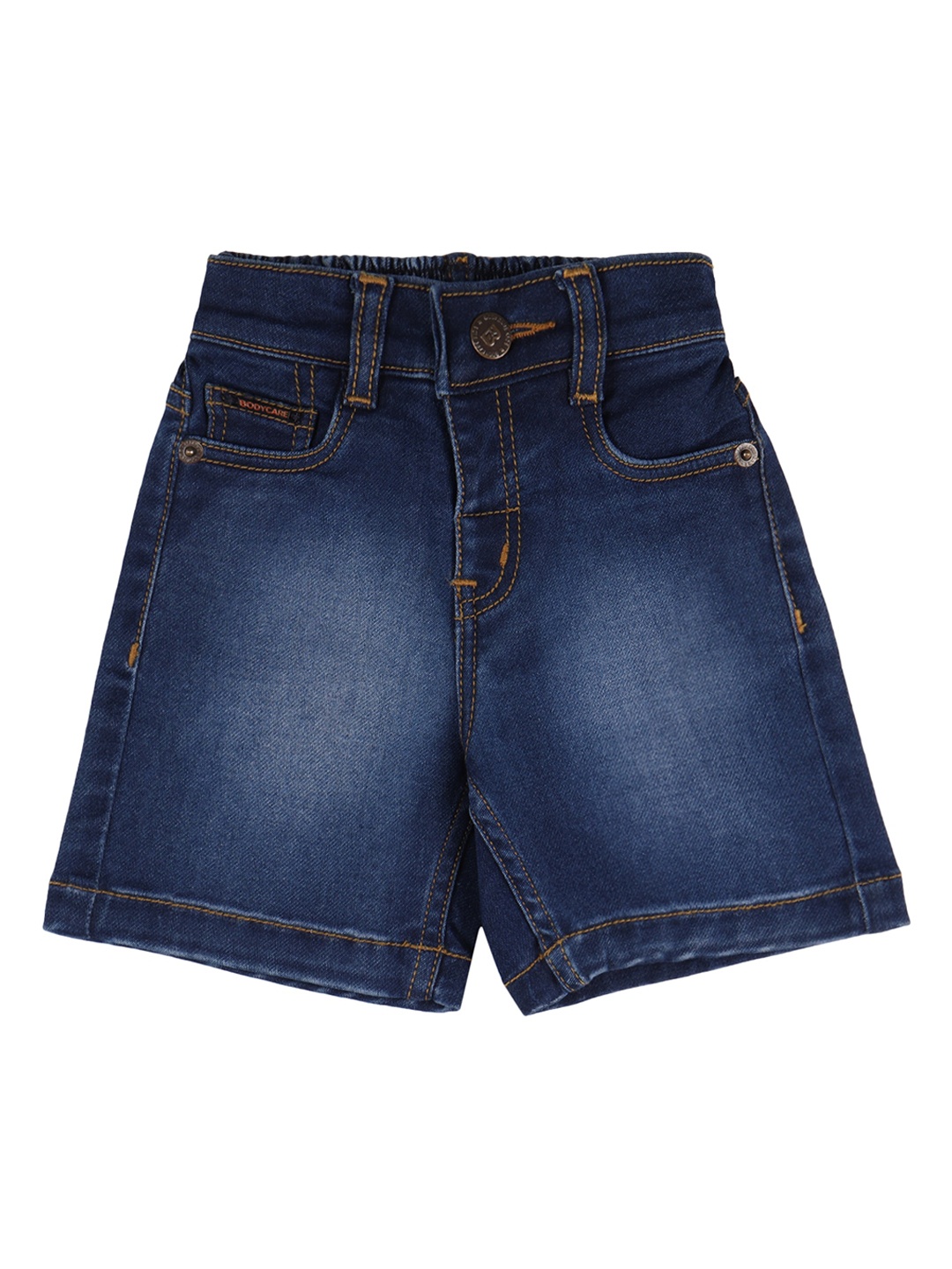 

Bodycare Kids Boys Mid-Rise Washed Cotton Denim Shorts, Navy blue