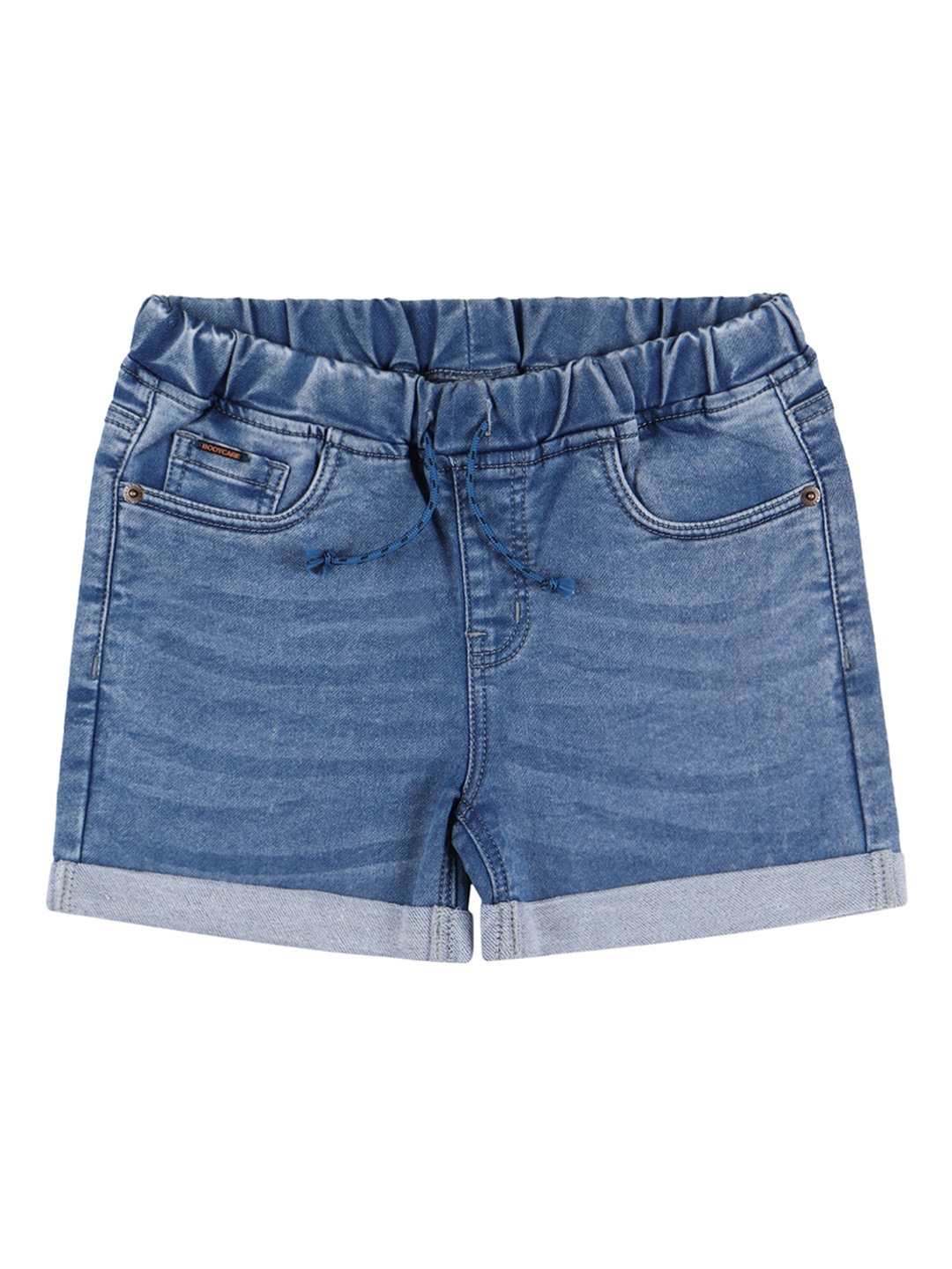 

Bodycare Kids Girls Mid-Rise Stretchable Denim Shorts, Blue