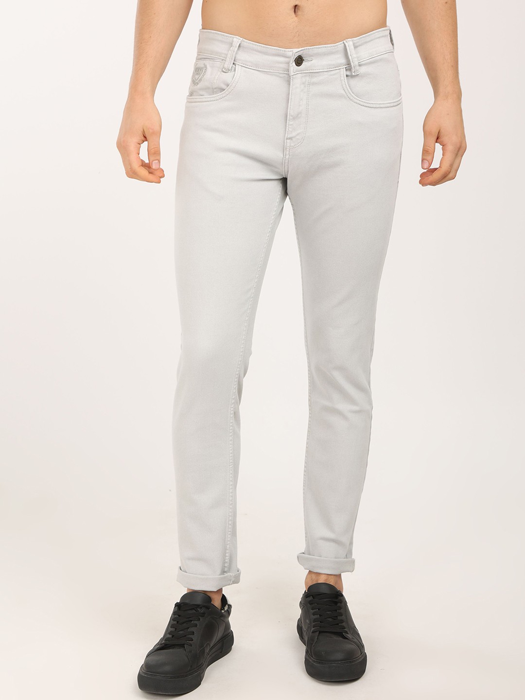 

Jean Cafe Men Jean Mid Rise Slim Fit Pure Cotton Jeans, Grey