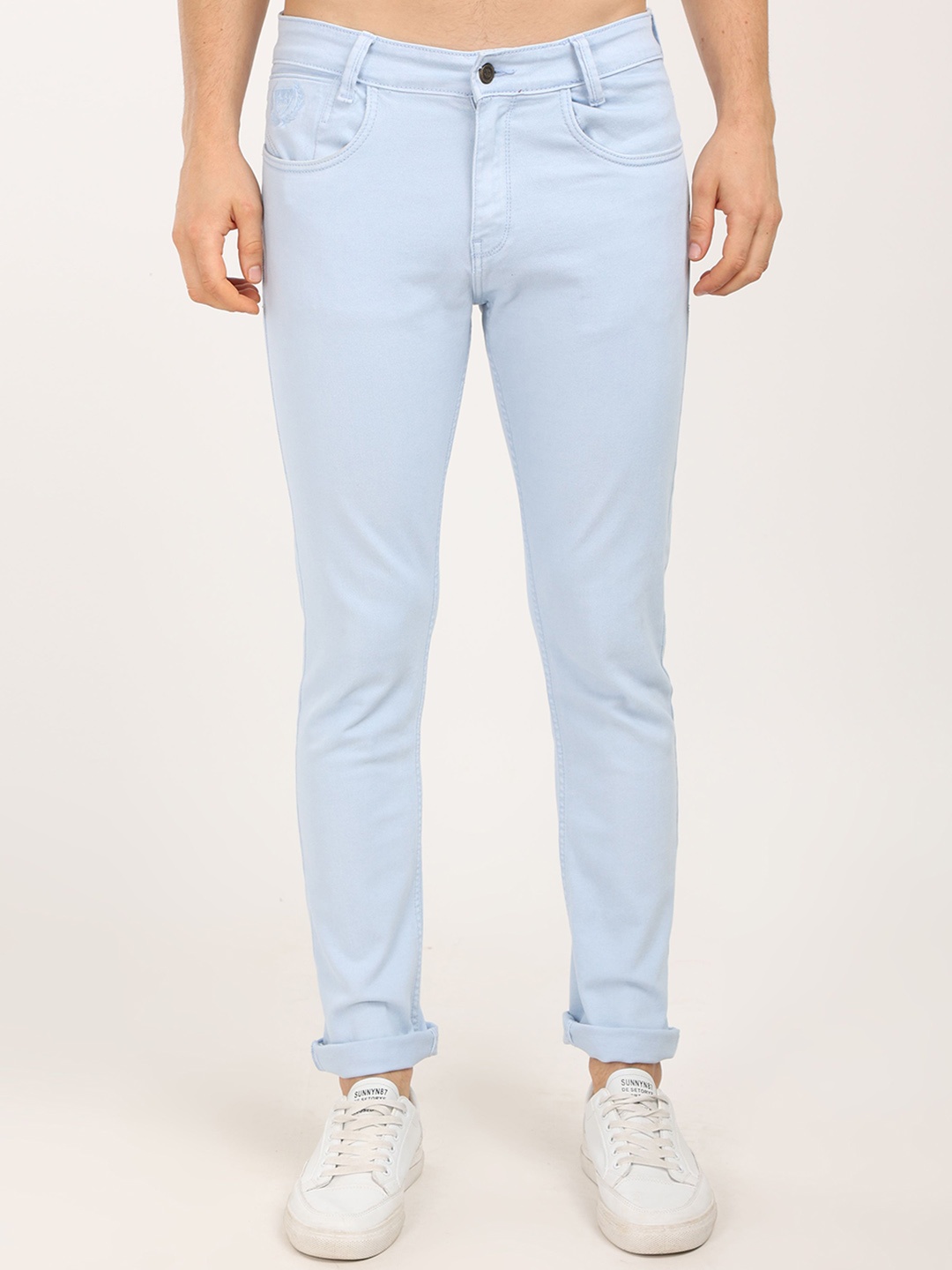 

Jean Cafe Men Jean Slim Fit Mid-Rise Light Shade Pure Cotton Jeans, Blue