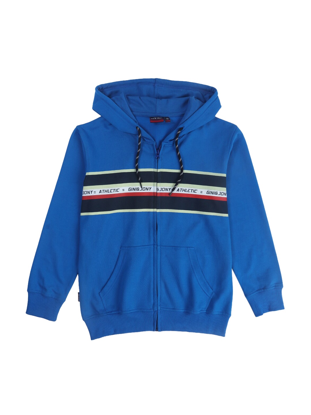 

Gini and Jony Boys Printed Fleece Hooded Sweatshirt, Blue