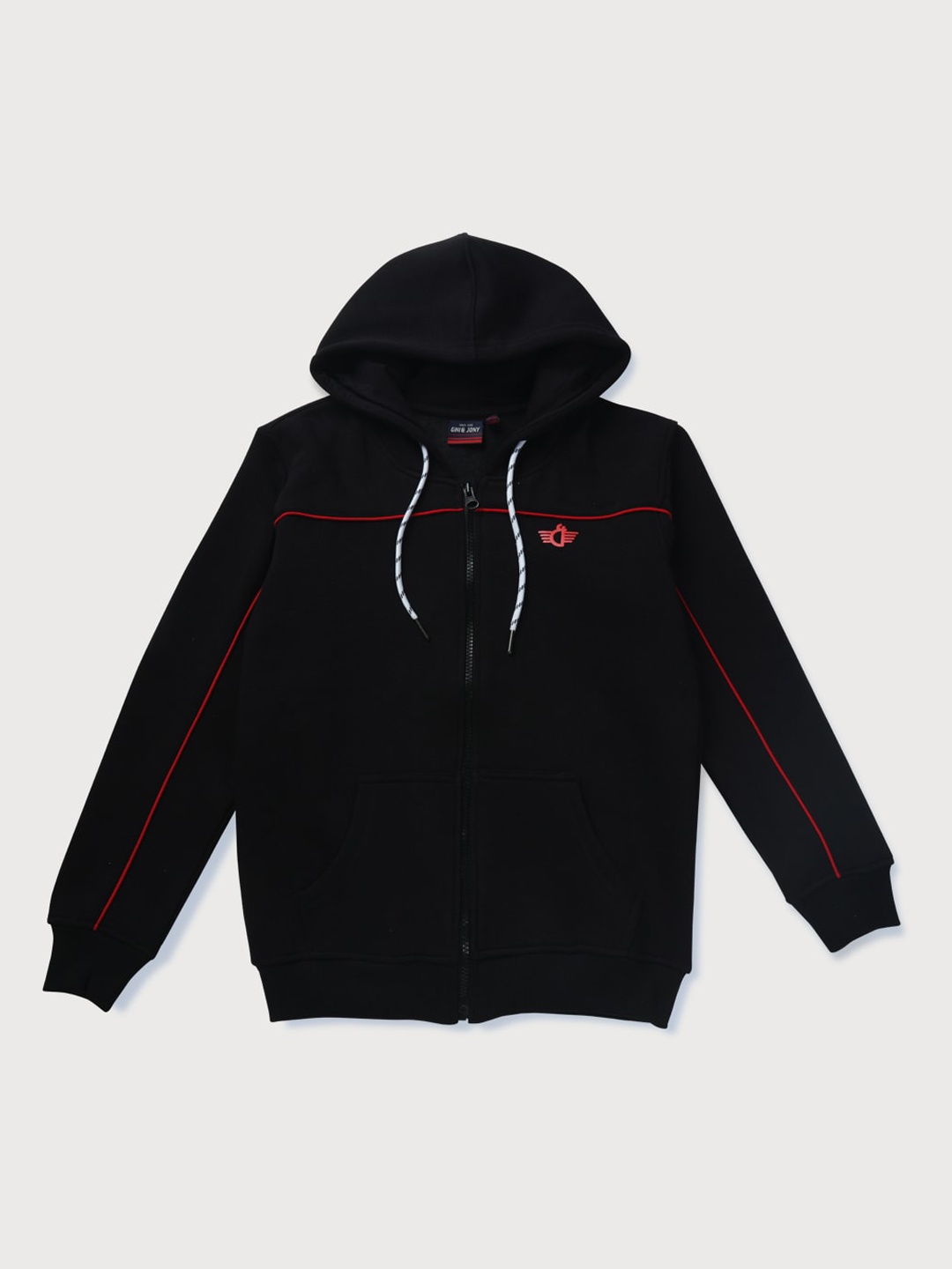 

Gini and Jony Boys Hooded Fleece Bomber Jacket, Black