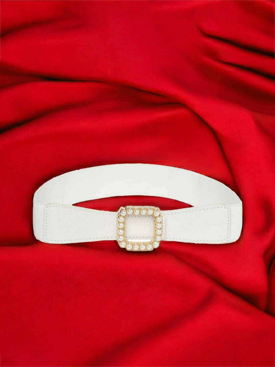 

CRUSSET Women Embellished Push-Pin Belt, White