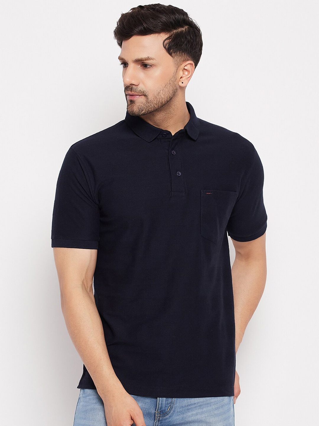 

Okane Polo Collar Pockets T-shirt, Navy blue