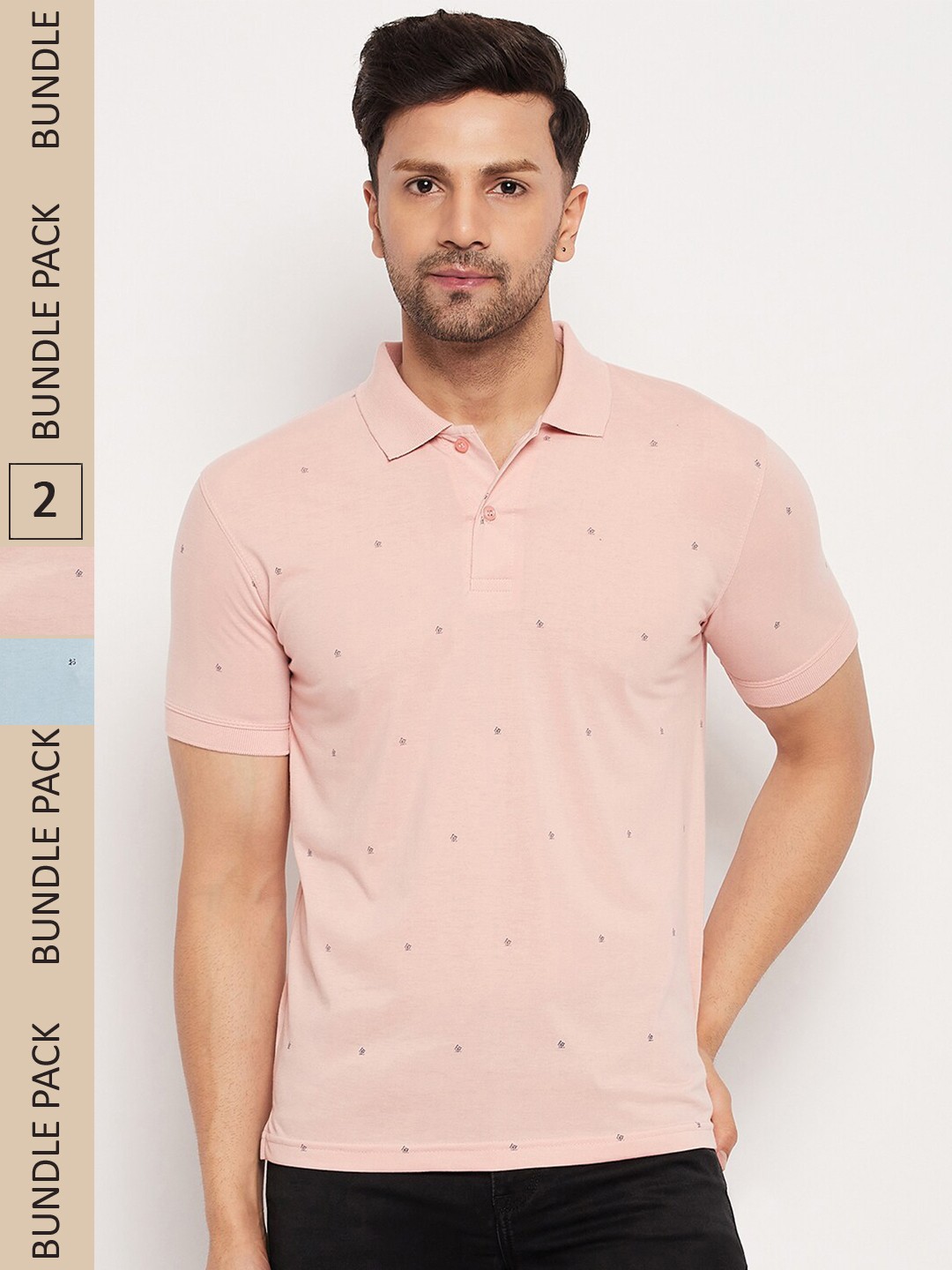 

Okane Pack Of 2 Polo Collar Casual T-shirts, Pink