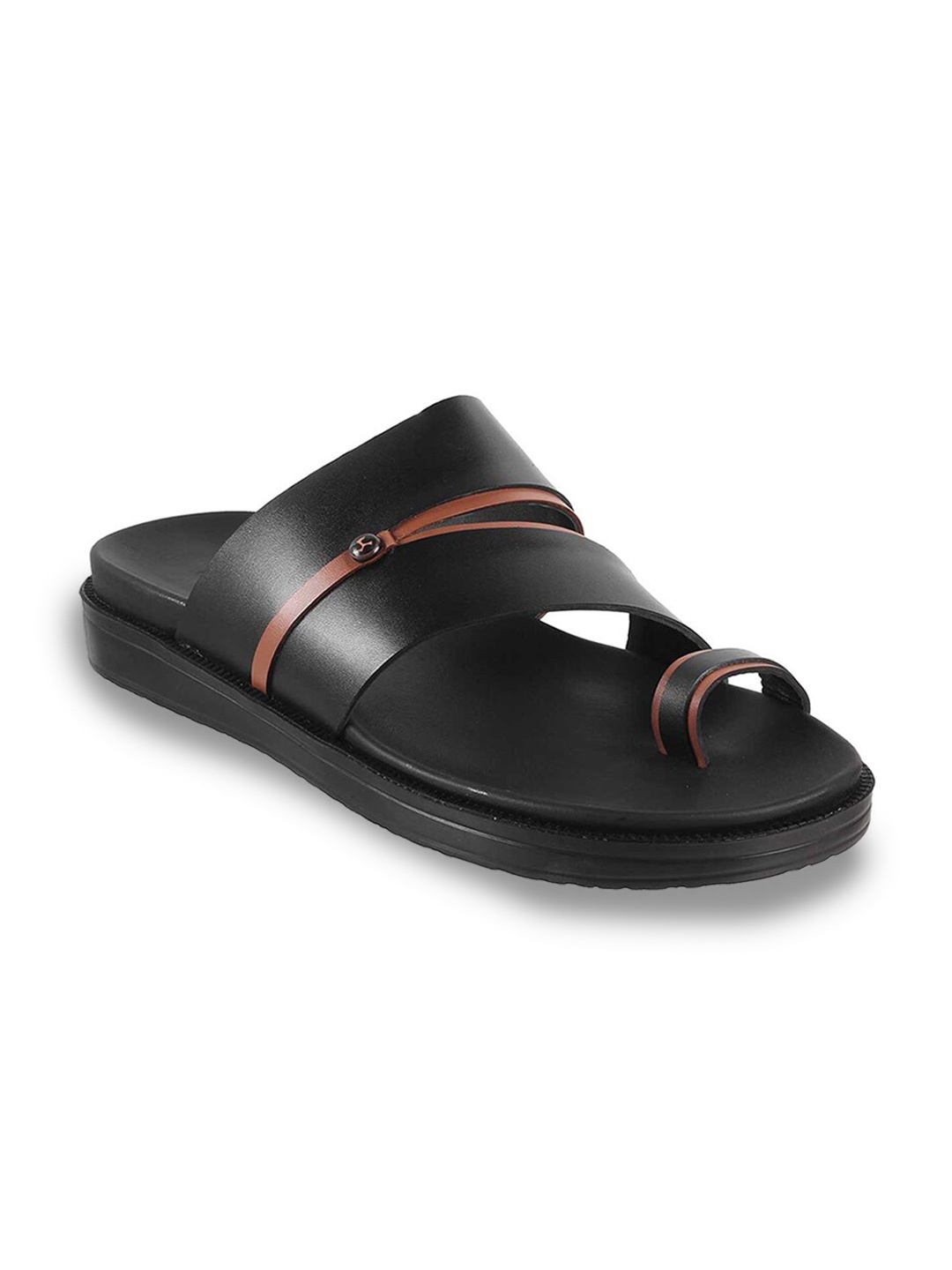 

Mochi Men Textured Leather Comfort Sandals, Black