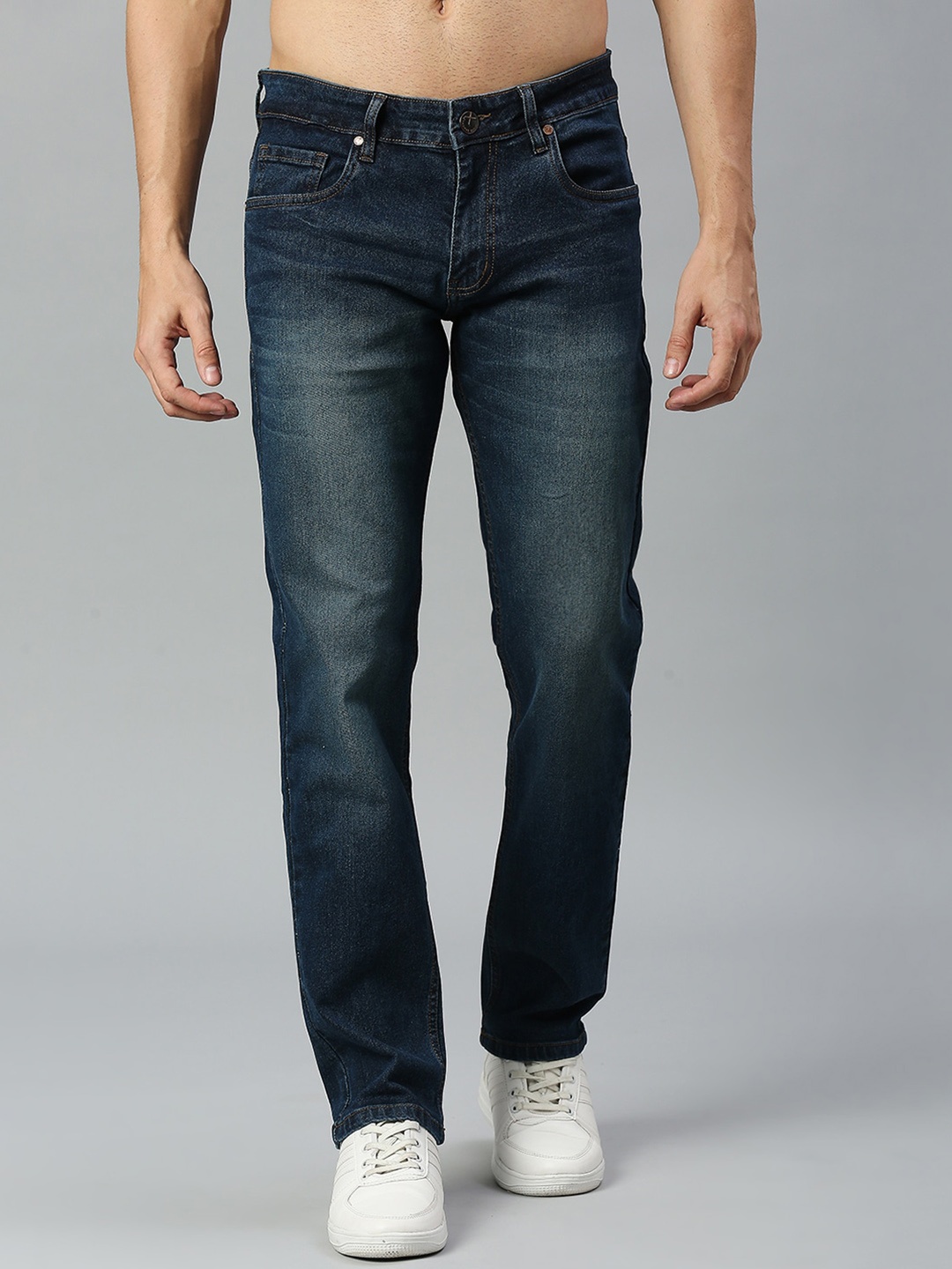 

Thomas Scott Men Smart Clean Look Light Fade Cotton Jeans, Blue