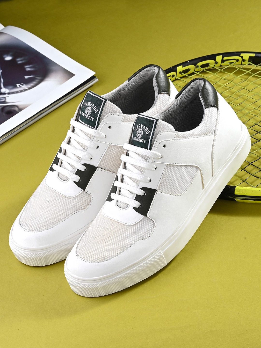 

Harvard Men White Woven Design Lightweight Comfort Insole Basics Sneakers