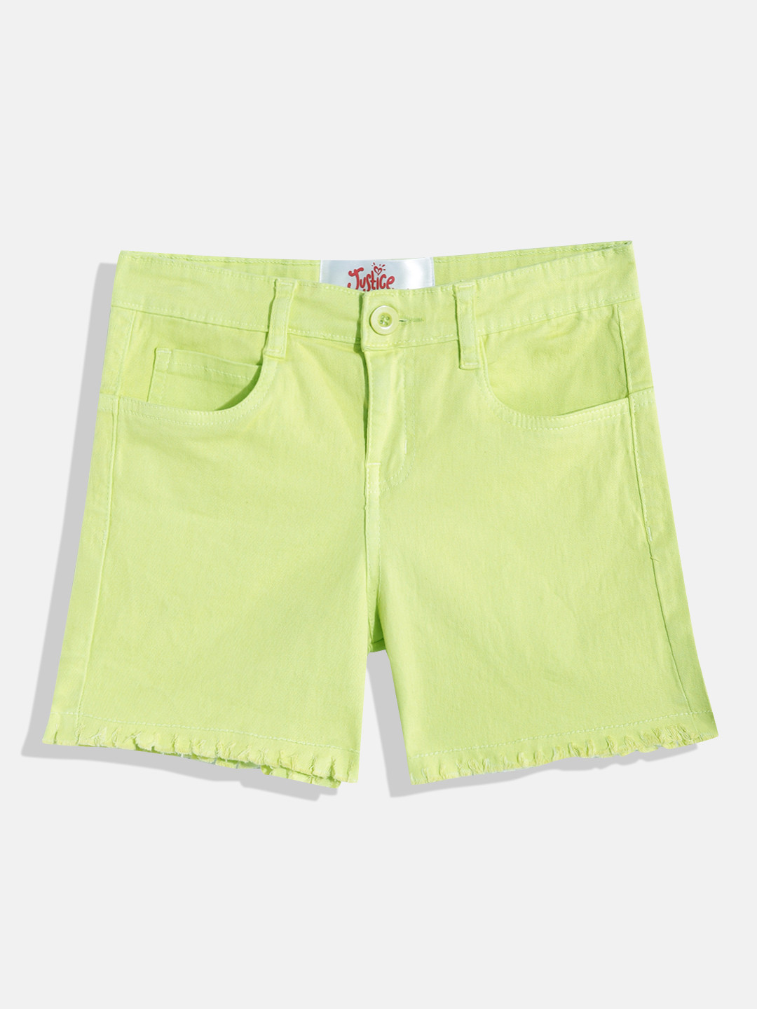 

JUSTICE Girls Slim Fit Shorts, Lime green
