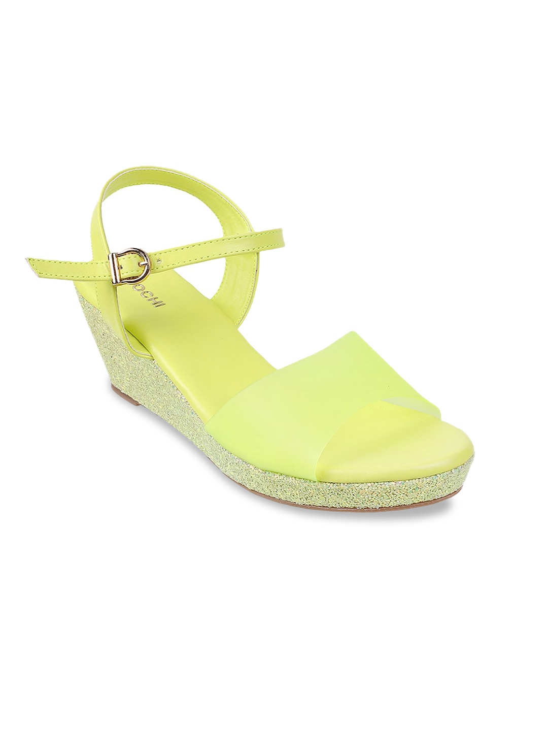 

Mochi Open Toe Wedge Heels, Yellow
