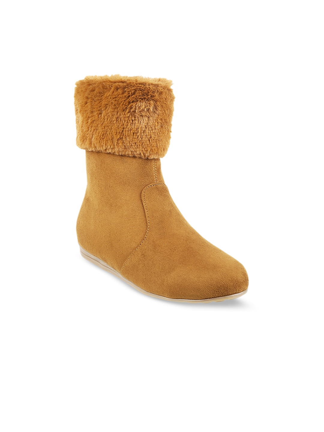 

Metro Women Mid Top Faux Fur Trim Winter Boots, Tan