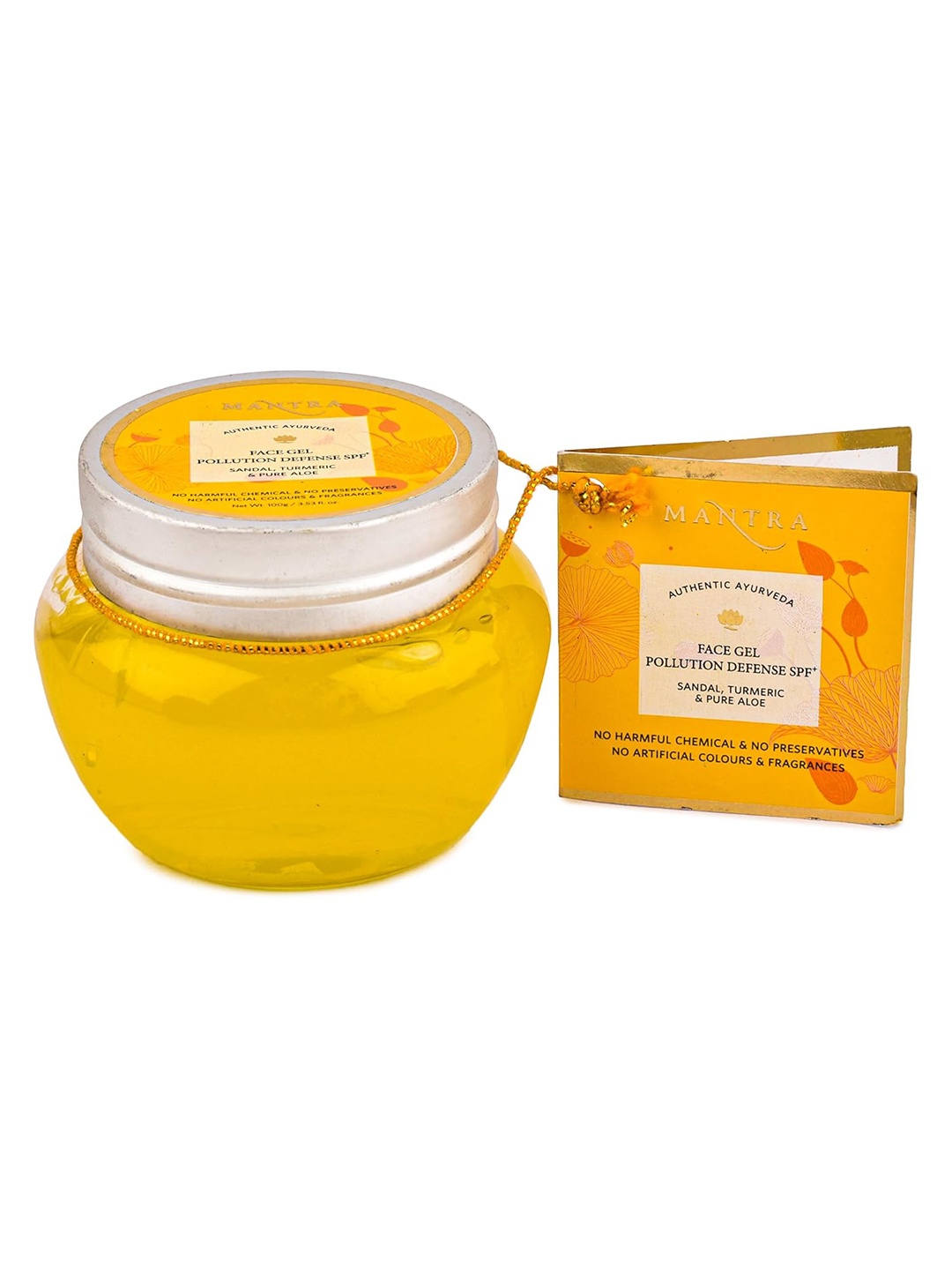 

Mantra Herbal Pollution Defense SPF+ Face Gel with Sandal Turmeric & Pure Aloe - 100g, Yellow