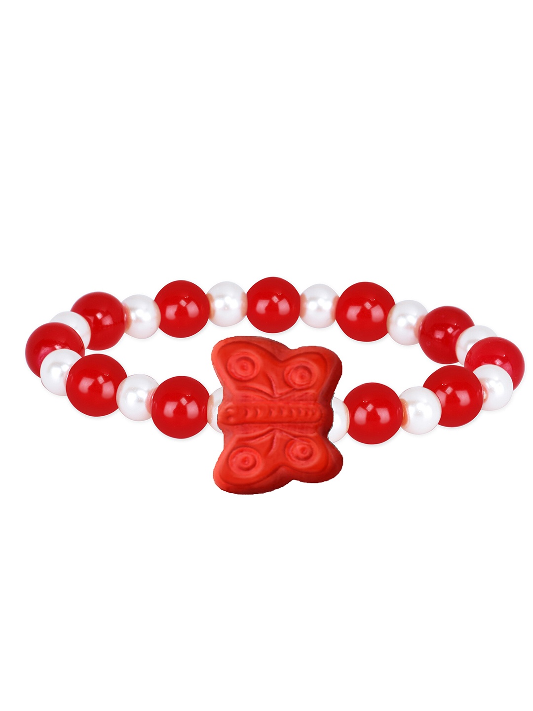 

Mikado Beaded Elasticated Bracelet, Red