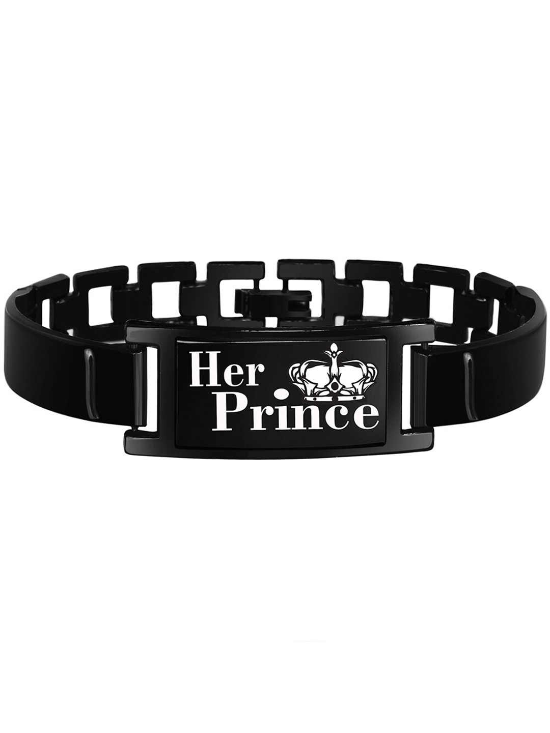 

Mikado Men Link Foldover Bracelet, Black