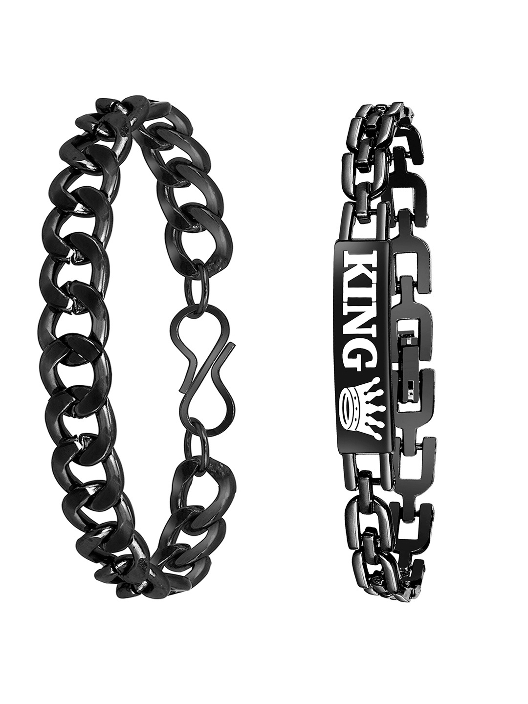 

Mikado Men 2Pcs Link Bracelet, Black