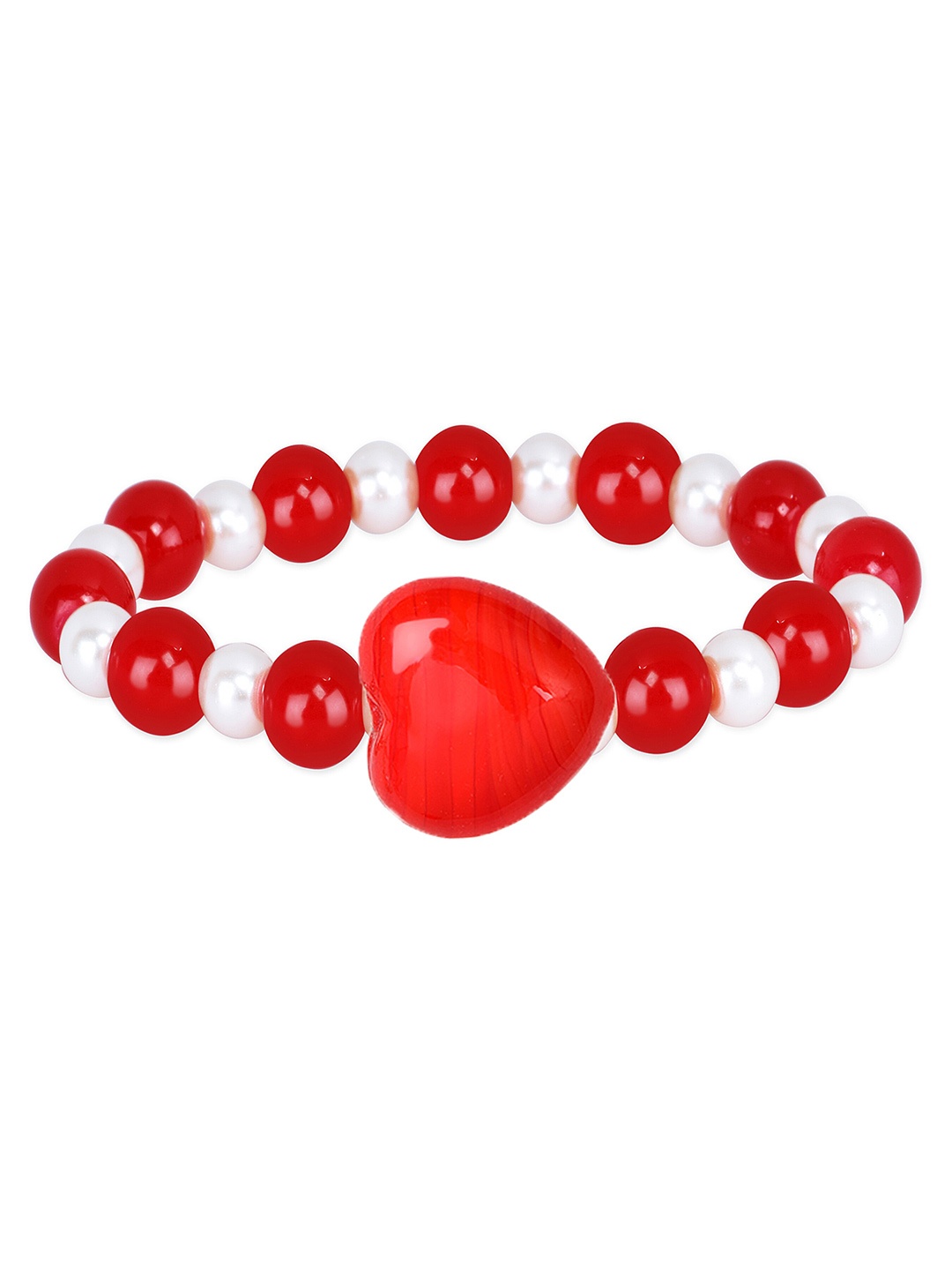 

Mikado Beaded Elasticated Bracelet, Red